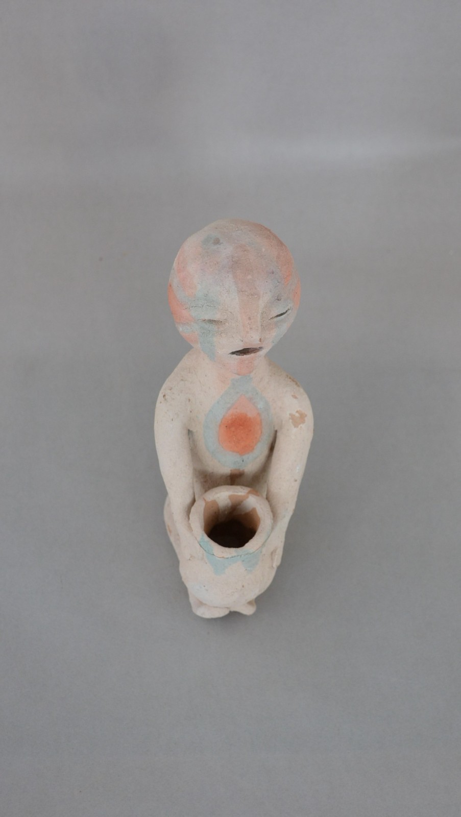 Old Tesuque Rain God - Earthenware Pottery Figure -