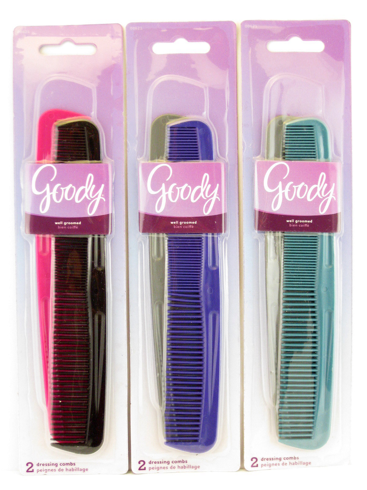GOODY 7" UTILITY HAIR COMBS - 2 PCS. (00621)