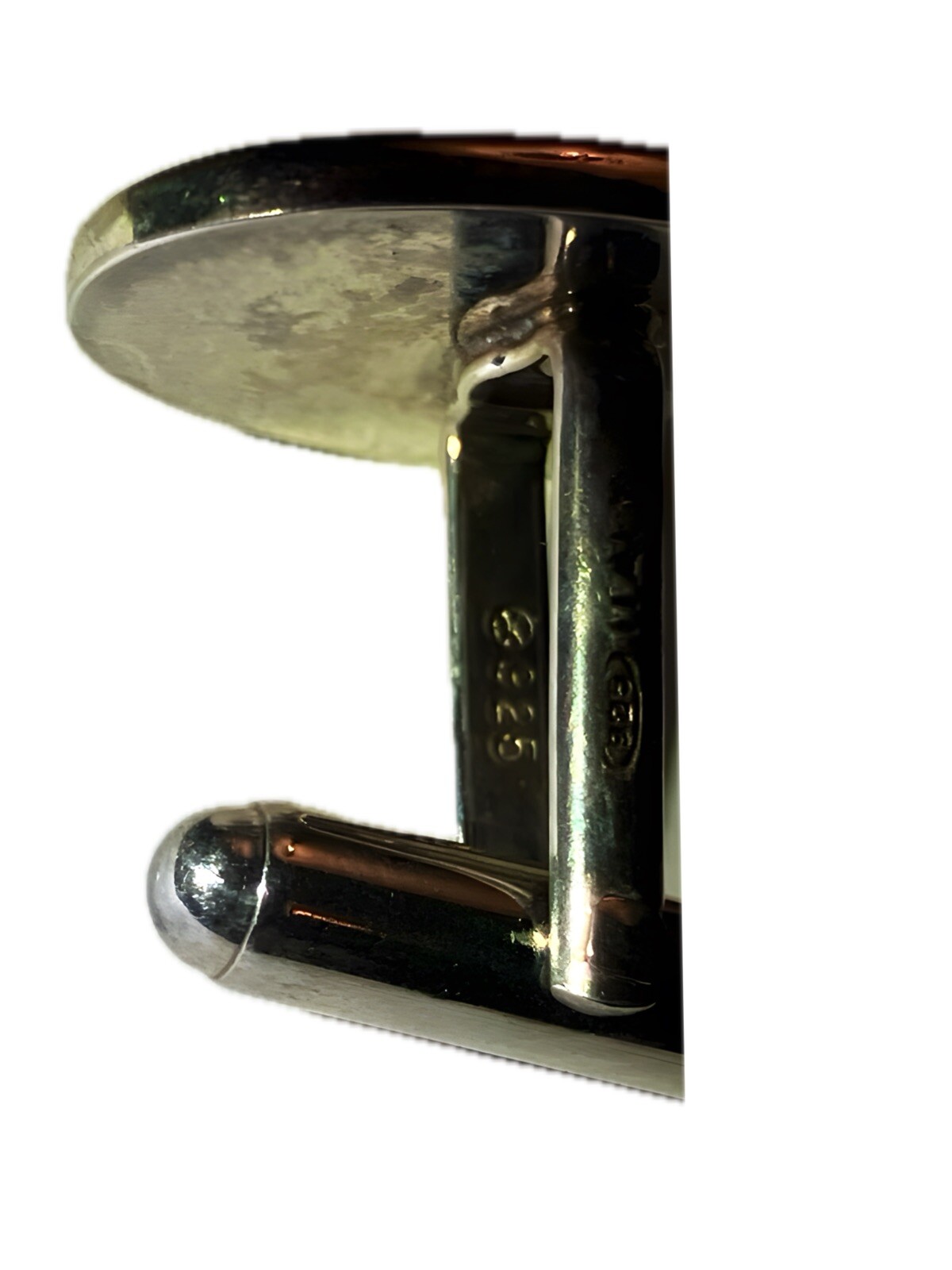 Silver blue enamel oval cufflinks Men’s