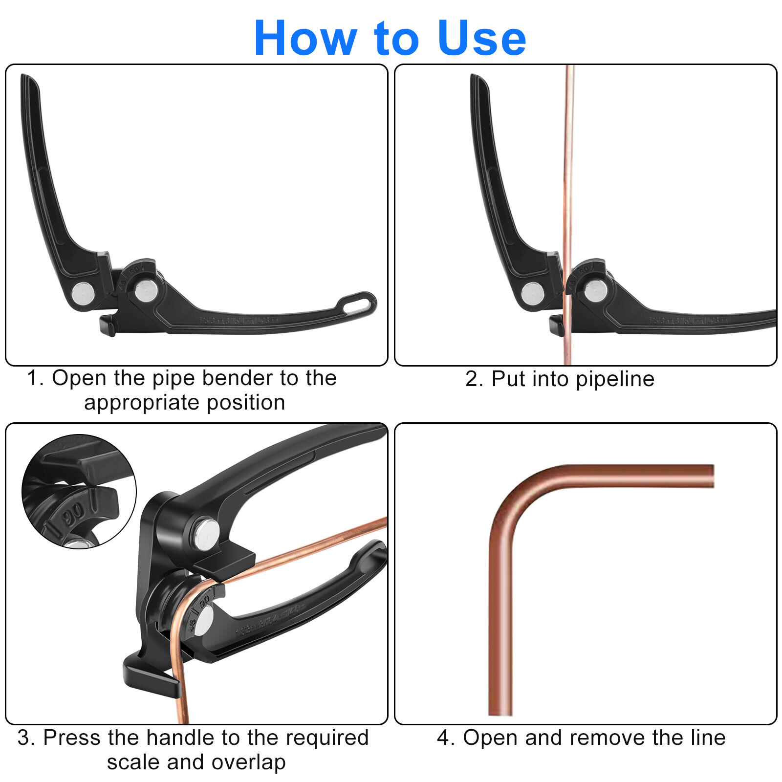 1/8 3/16 1/4" Tube Bender Tubing Fuel Brake AC Refrigerant Line Bending Tool