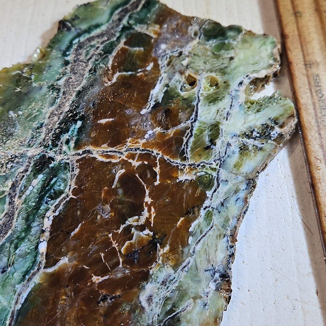 Green Opal slab Australia. Beautiful color. 6 " x 4 3/8" x 1/4" 4.9OZ