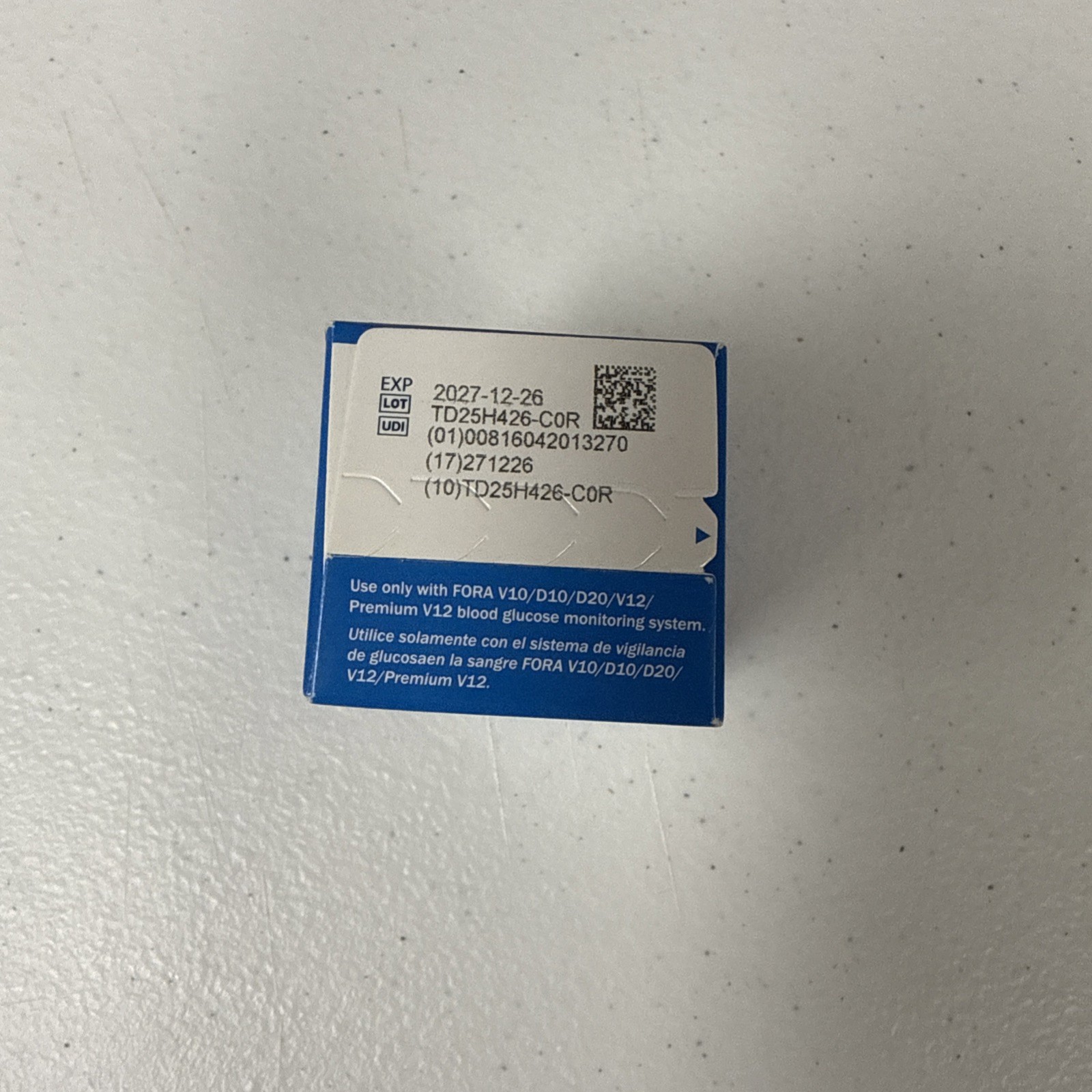 FORA Blood Glucose Test Strips V10 D10 D20 Premium V12 50 Count Exp. 12/2027