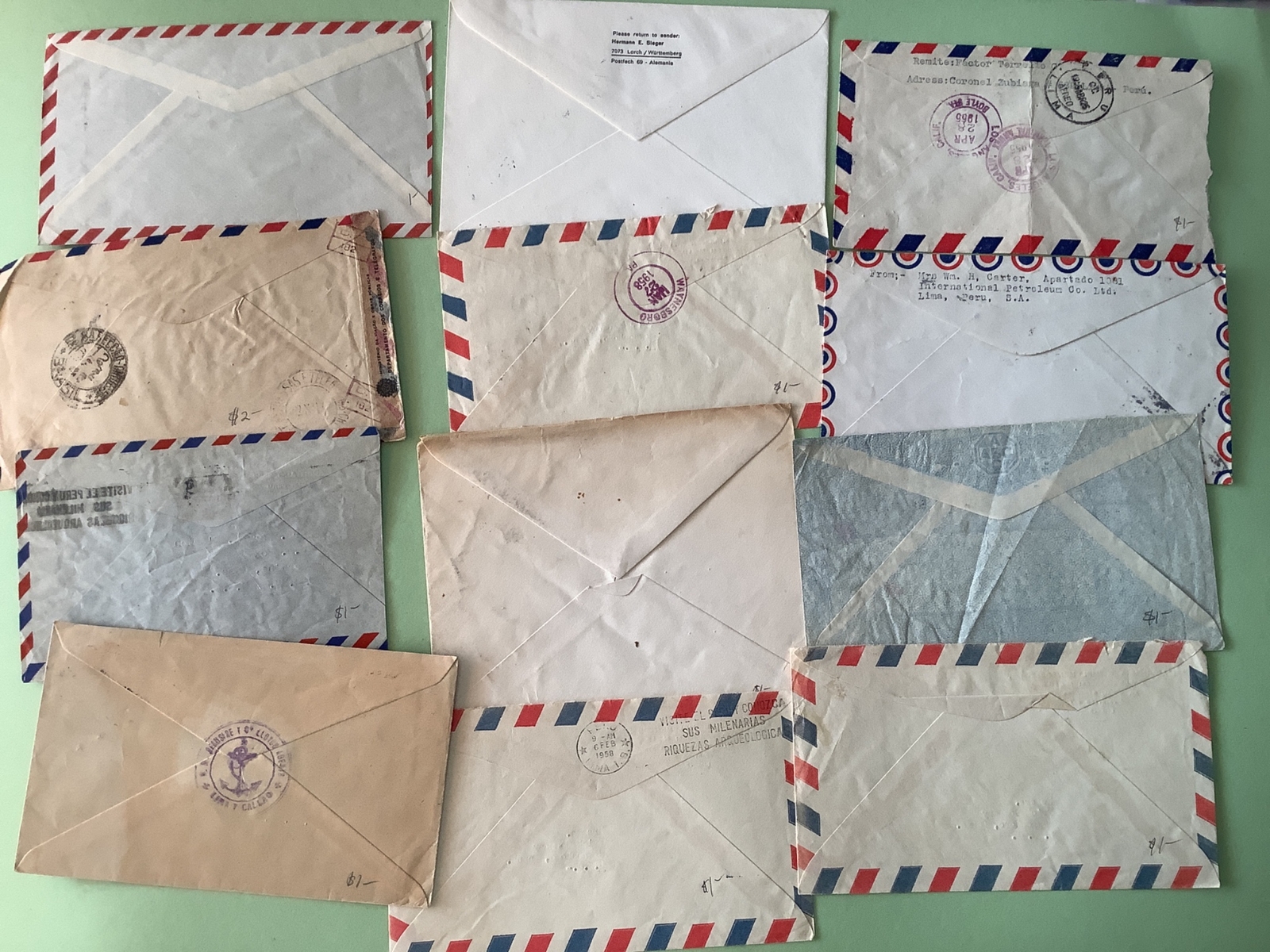 Peru collection of 12 postal items Ref A817