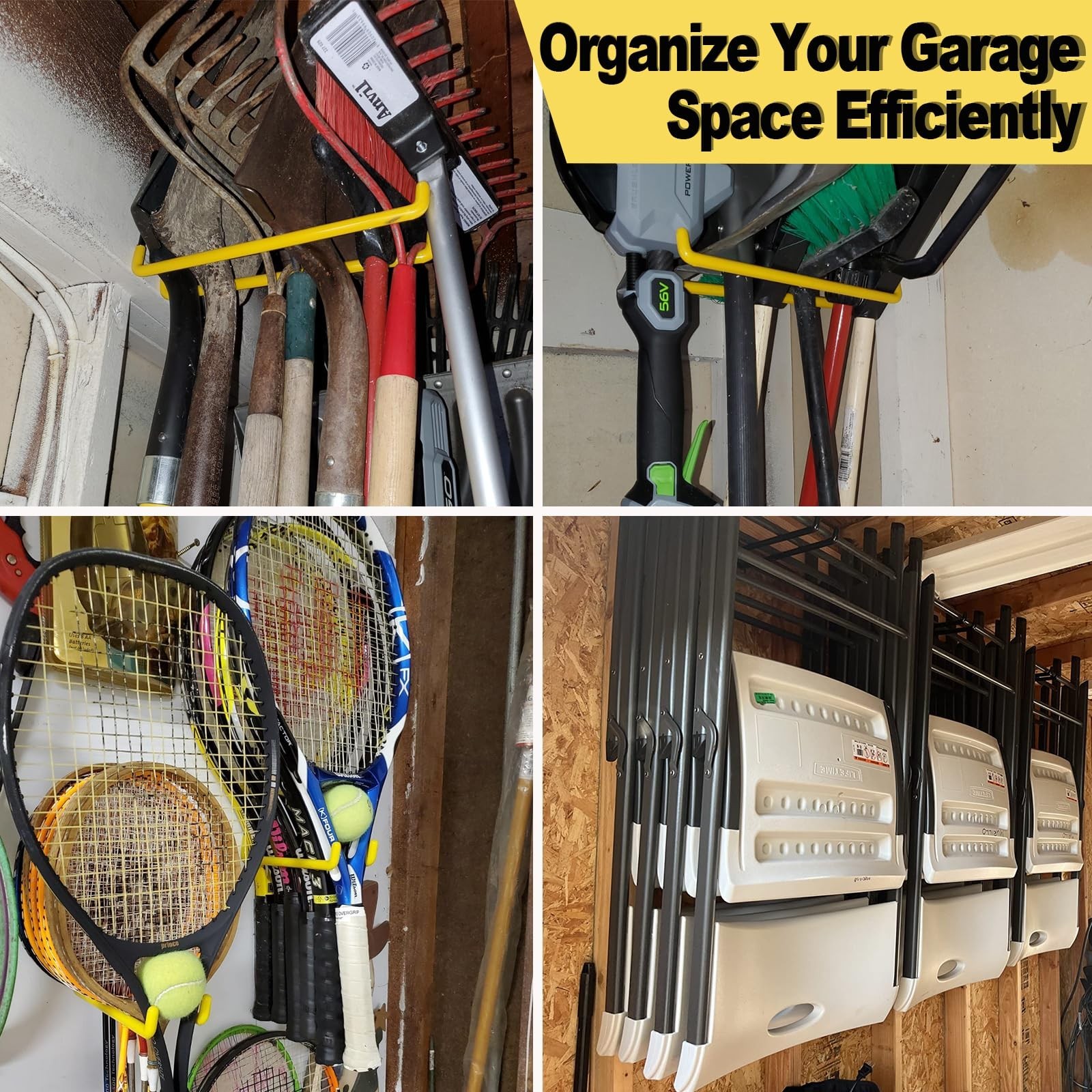 11 Inch Garage Hooks Heavy Duty, 4 Pack Large Garage Storage Utility Hooks, W...