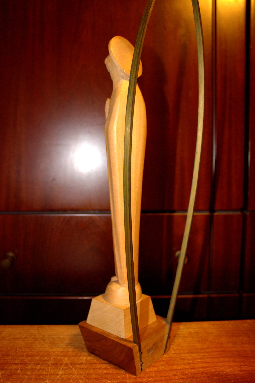 ANTIQUE 12/15" HAND CARVED WOOD CATHOLIC VIRGIN MARY OUR LADY STATUE FIGURE GIFT