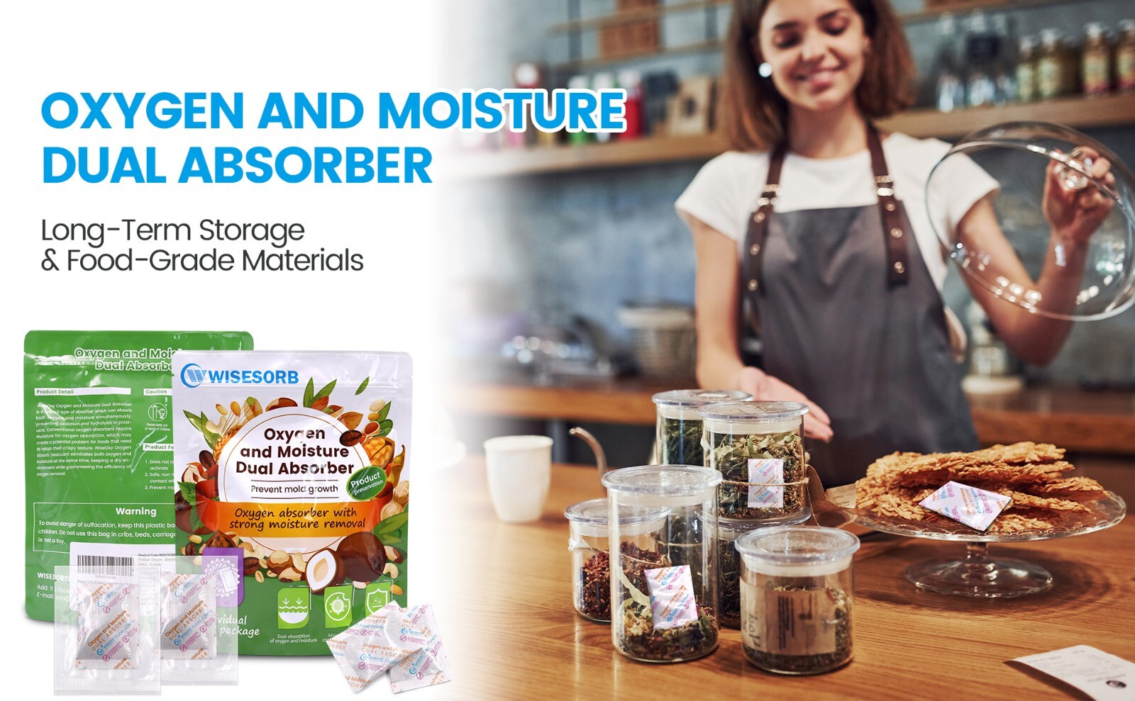 Oxygen Absorbers With Strong Moisture Removal for Long Term Food Storage