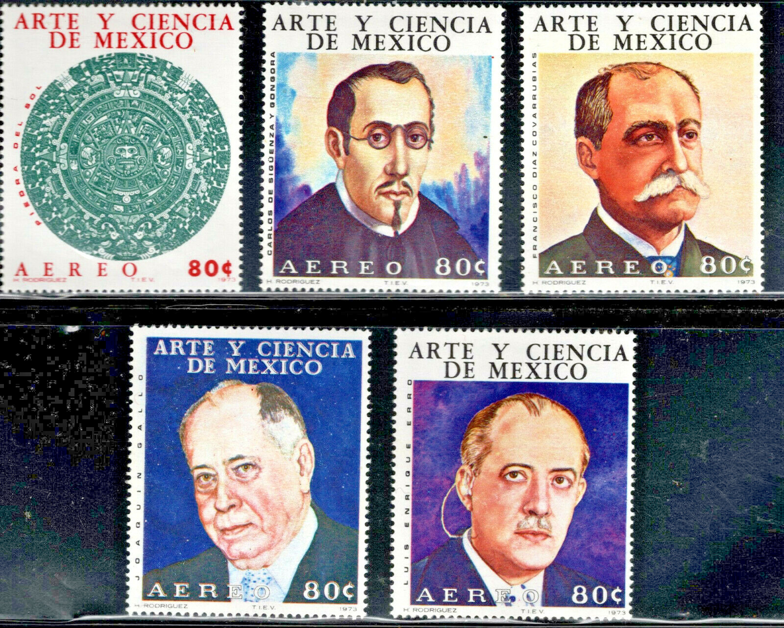 Mexico Airmail Set ARTS and Sciences Scott #C417 - C421 Mint NH Complete