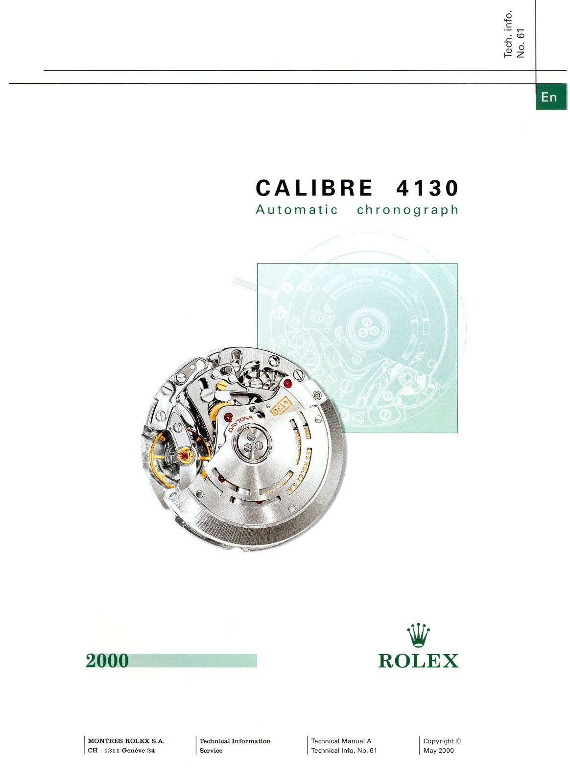 ROLEX MANUAL 2010 A TECHNICAL SERVICE CATALOG INFO SERVICE SPARE PART TECHNICAL