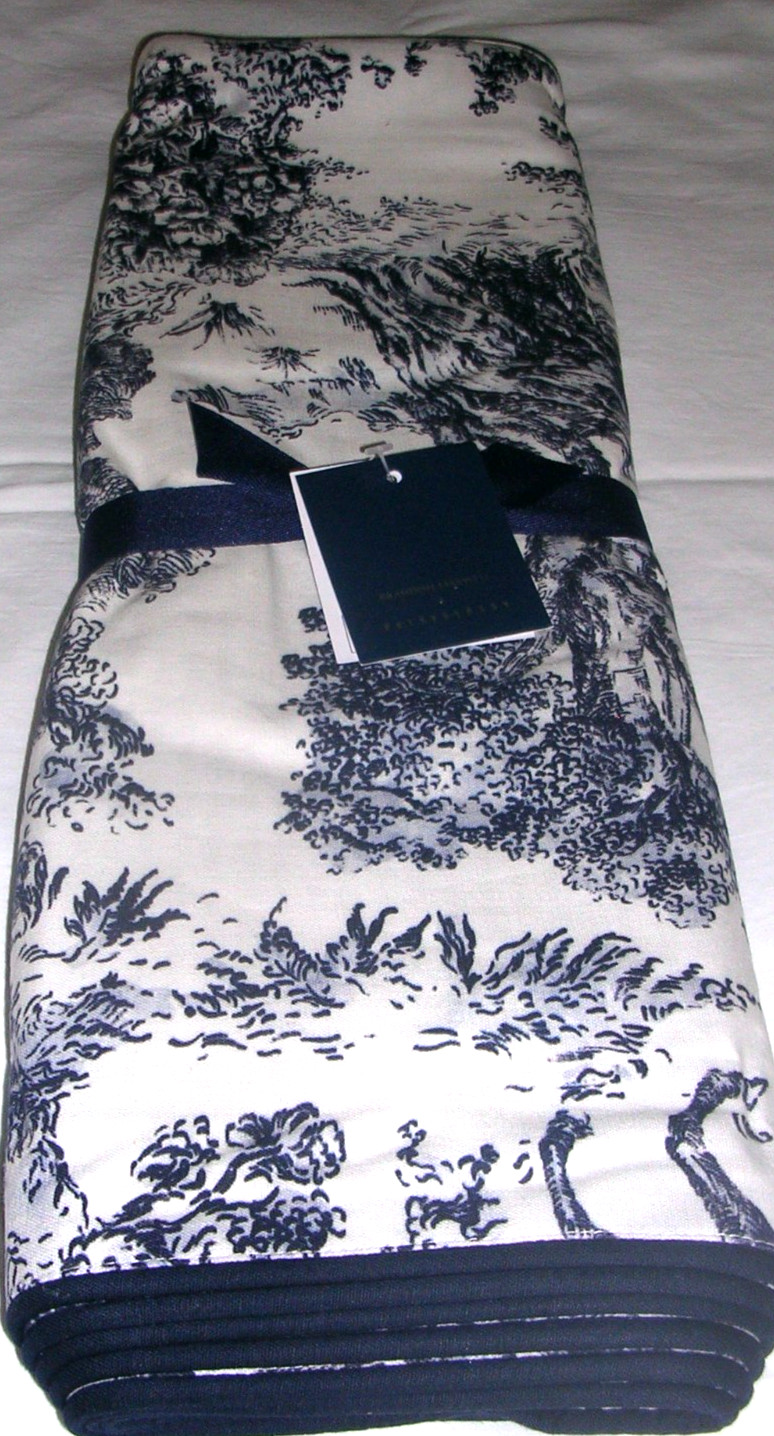 POTTERY BARN BRANDON MAXWELL GROVELAND TOILE REVERSIBLE TABLE RUNNER 18X108 NWTG