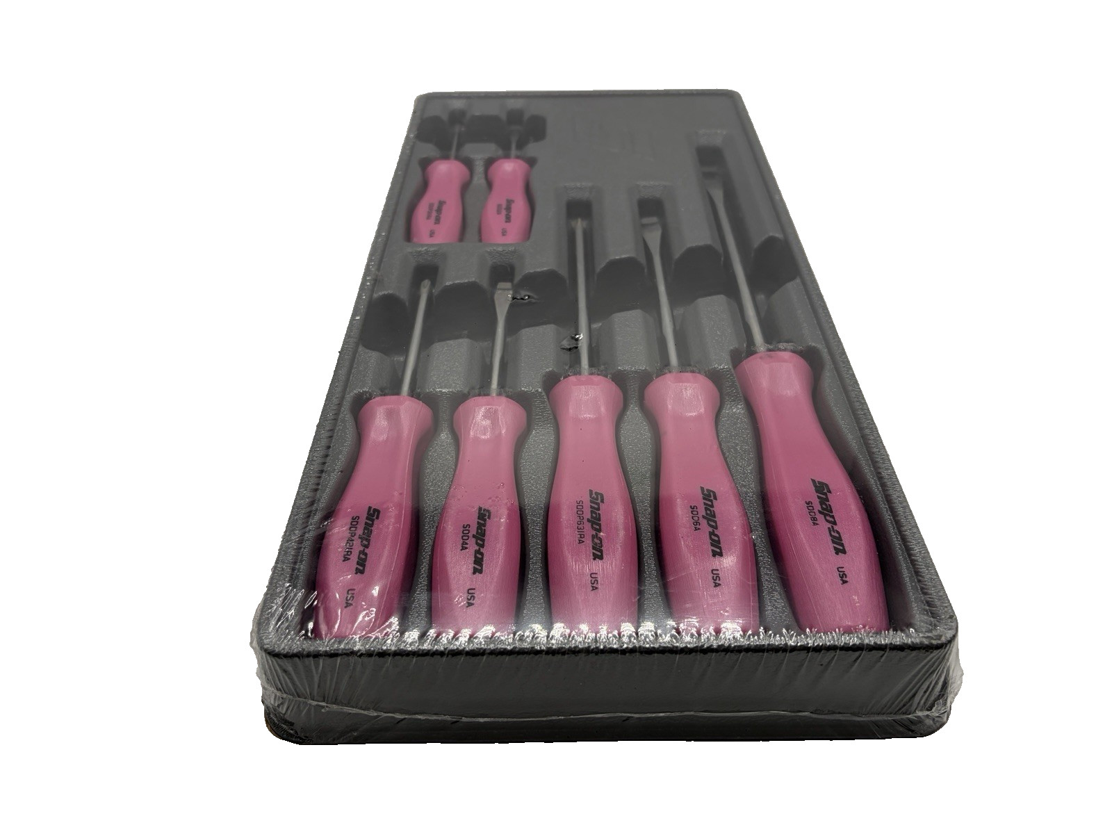 Snap On Tools Pink Hard Handle Combination Screwdriver Set SDDX70APP 7 Piece New