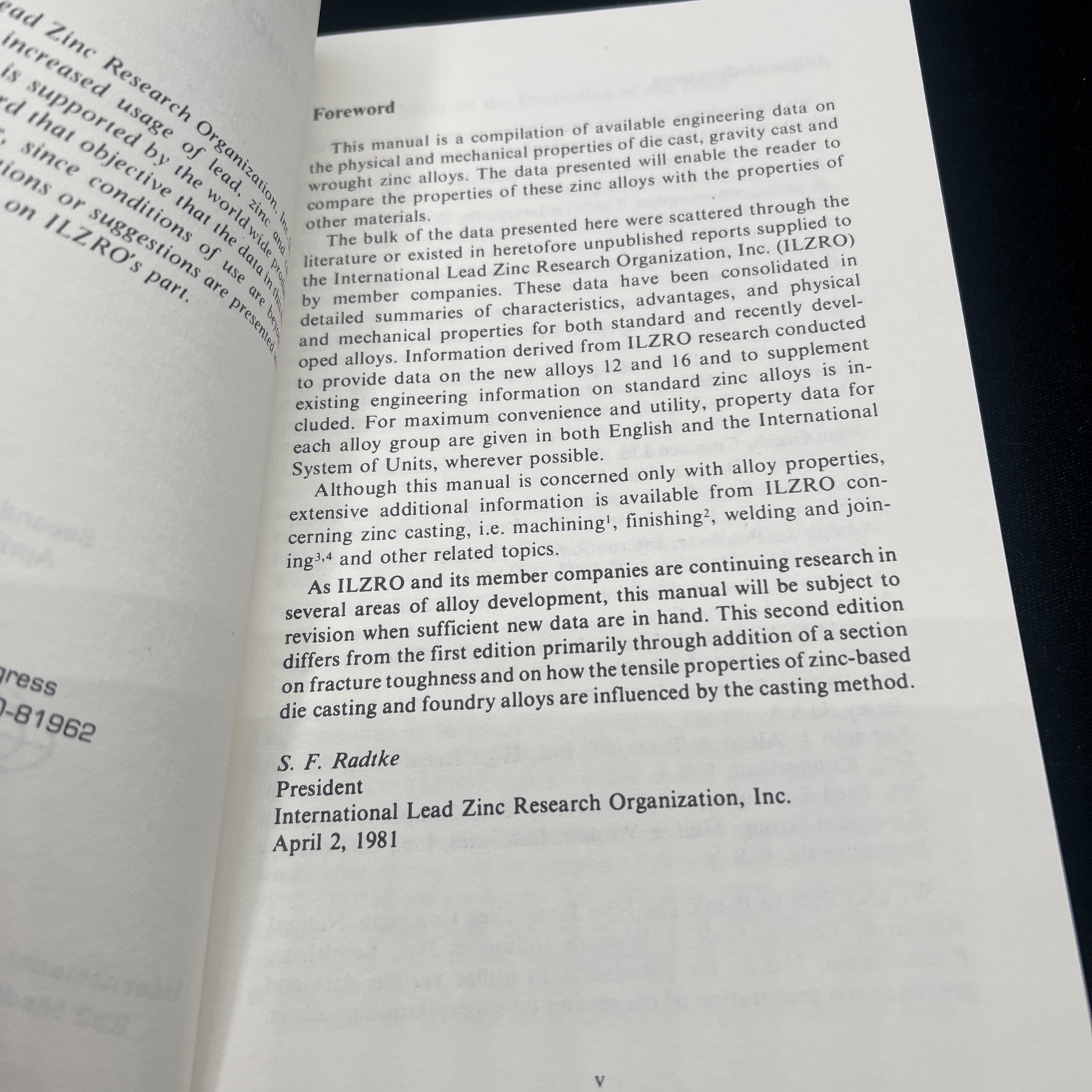 Engineering Properties For Zinc Alloy Paperback Book 2nd Edition 1981 Die Cast