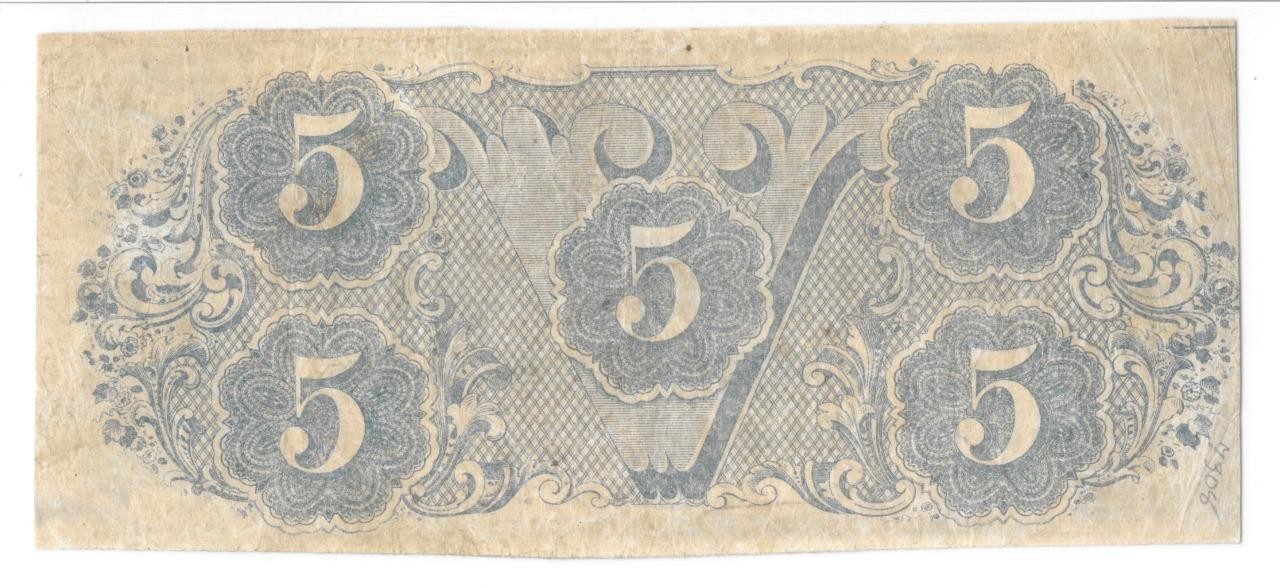 T-60 1863 $5 Confederate PF-4 PMG VF25 Nice Mid Grade Civil War