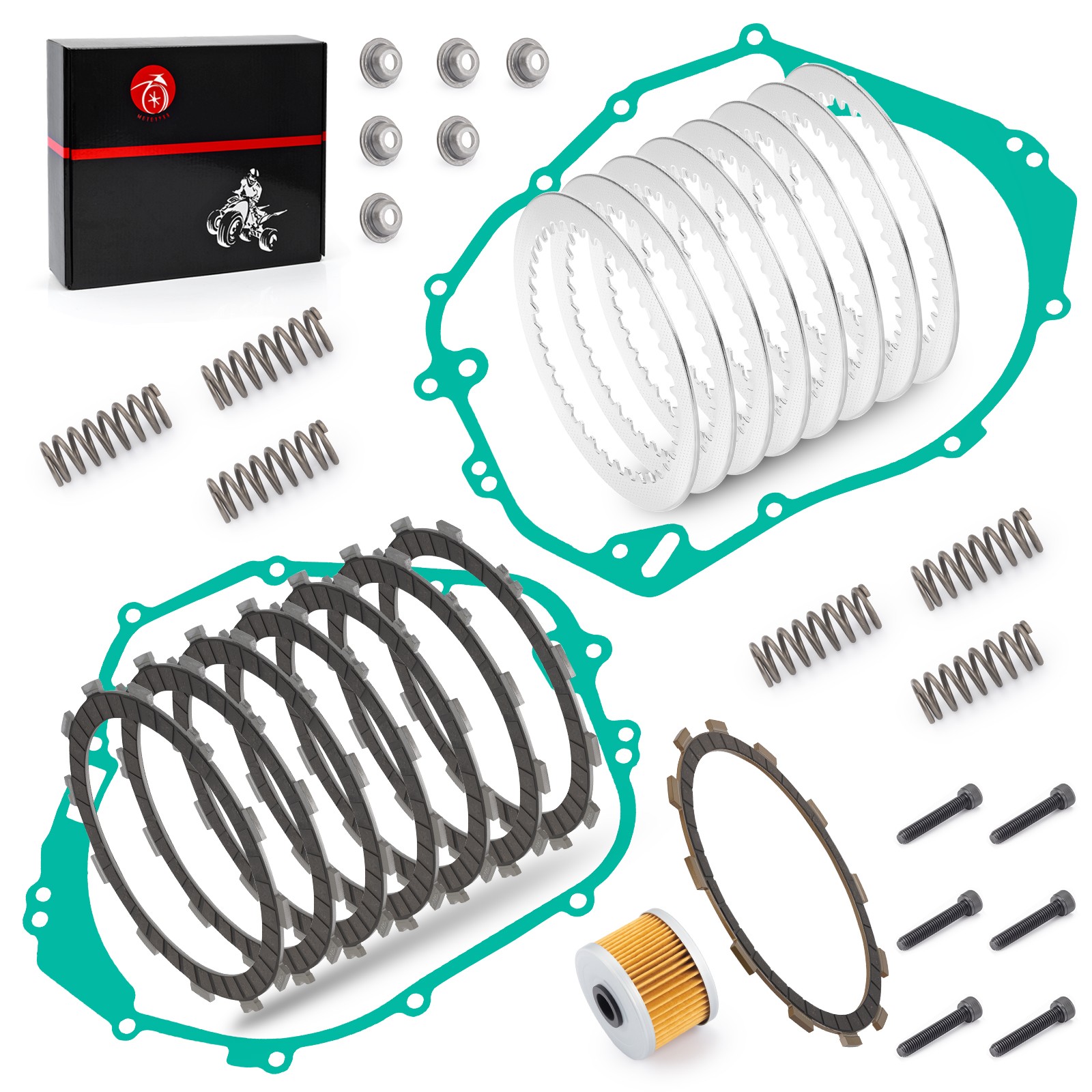 Clutch Plates Springs & Gasket & Oil Filter for Polaris Outlaw 500 Predator 500