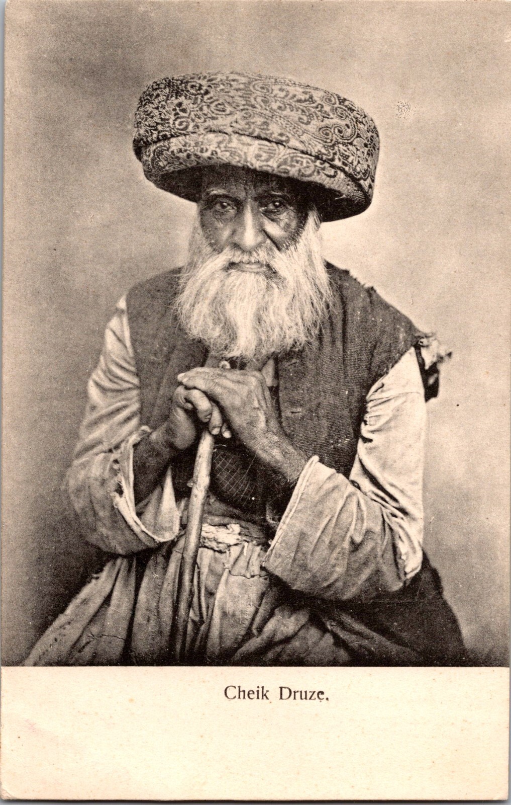 1906 Palestine Beirut Picture Postcard Cover Sheik Druze Israel Ethnic