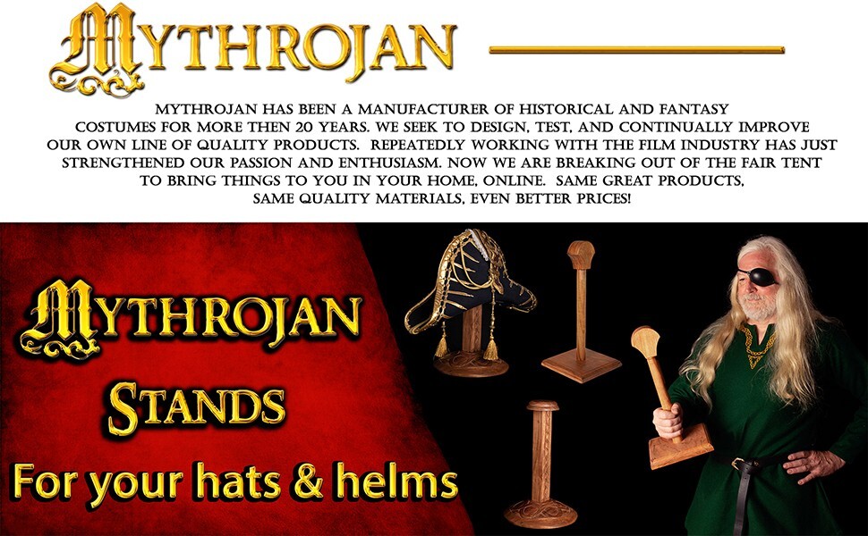 Medieval Helmet Stand Wooden Display Armor Holder Viking Knight Headwear Black