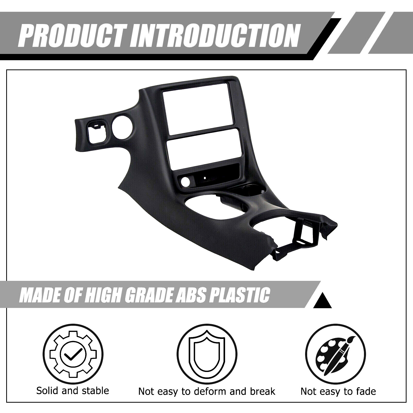 Double Din Dash Installation Kit Radio Console For Chevy Corvette C5 97-04 Black