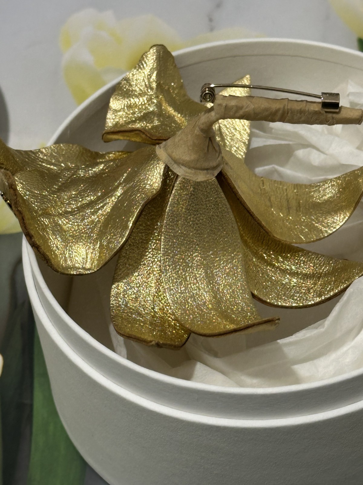 CHANEL Brooch - Gold Lily-of-the-Valley Brooch with Original Box – 2019