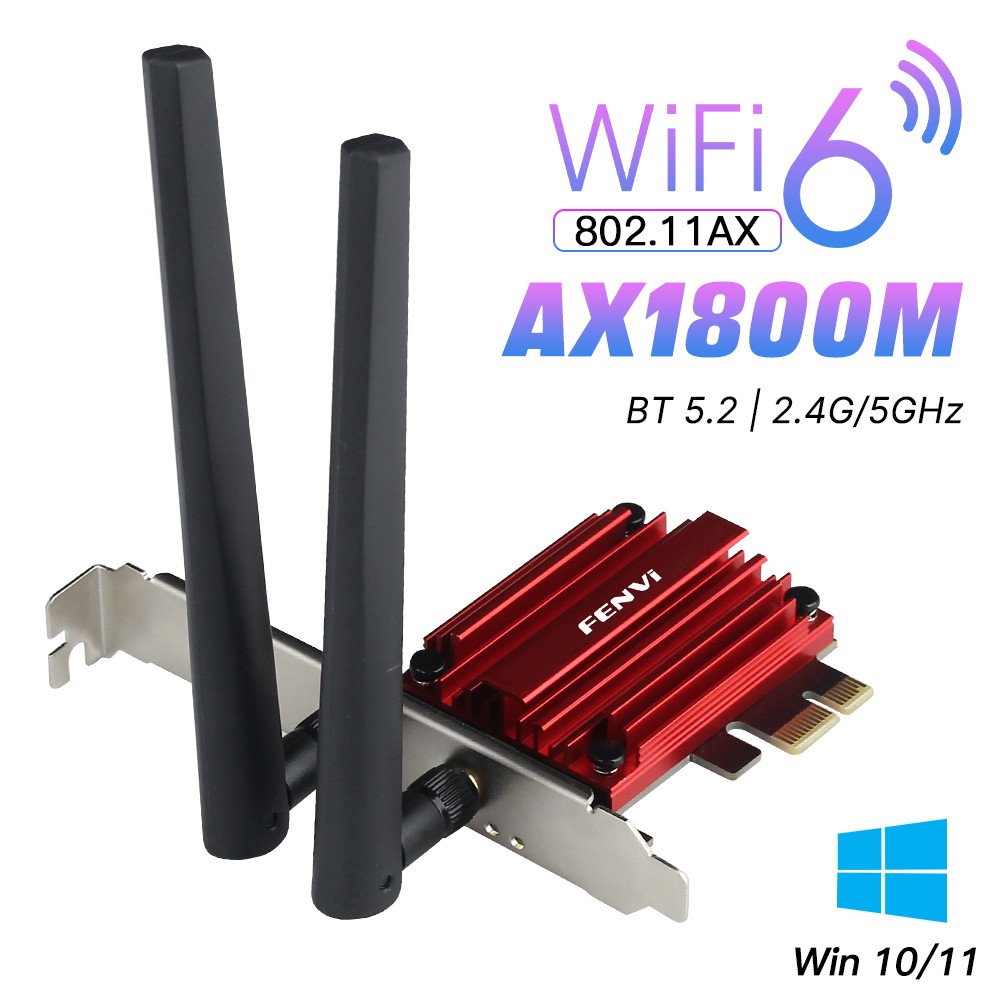WiFi 6E PCI-E Dual Band Network Card AX1800Mbps 802.11AX WiFi Bluetooth Adapte