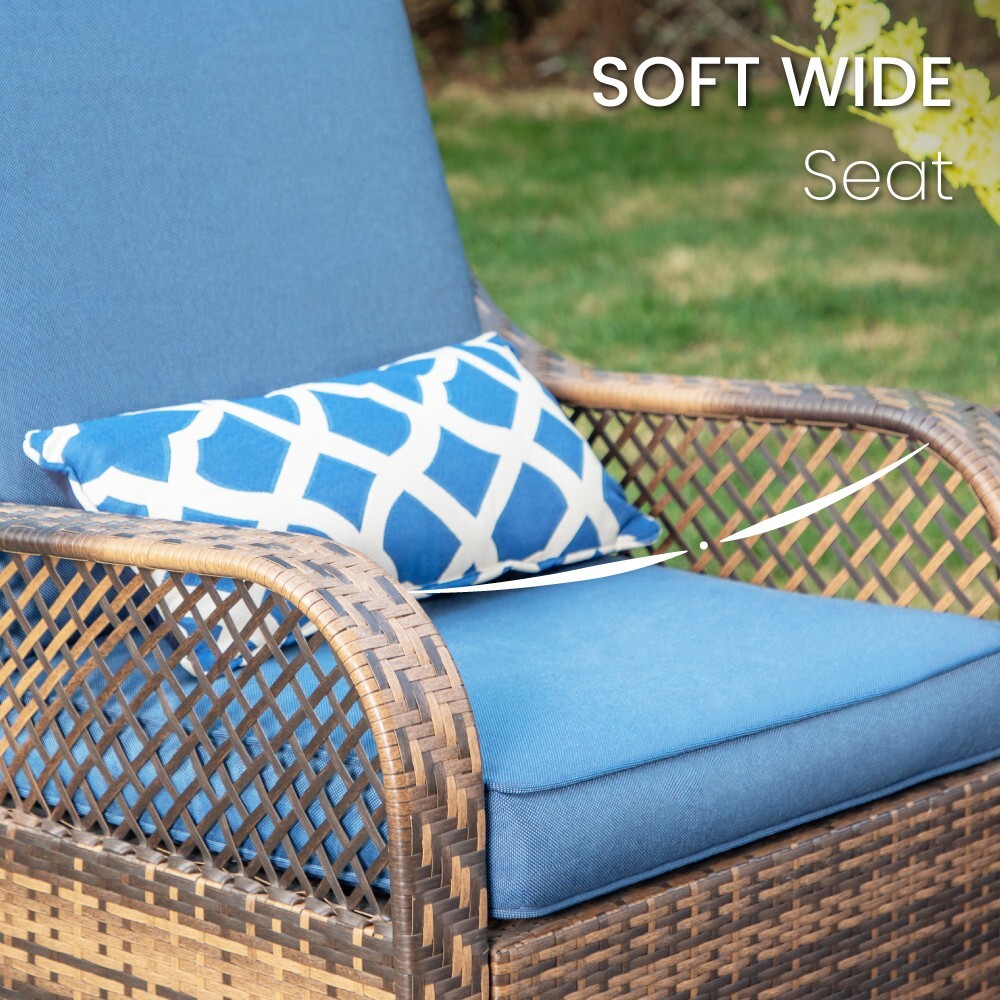 3Pcs Rattan Furniture Outdoor Furniture Wicker Patio Conversation Set w/Cushion