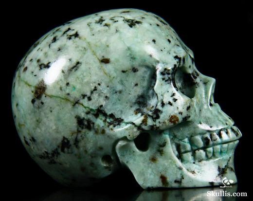 2.0" African Turquoise Carved Crystal Skull, Realistic