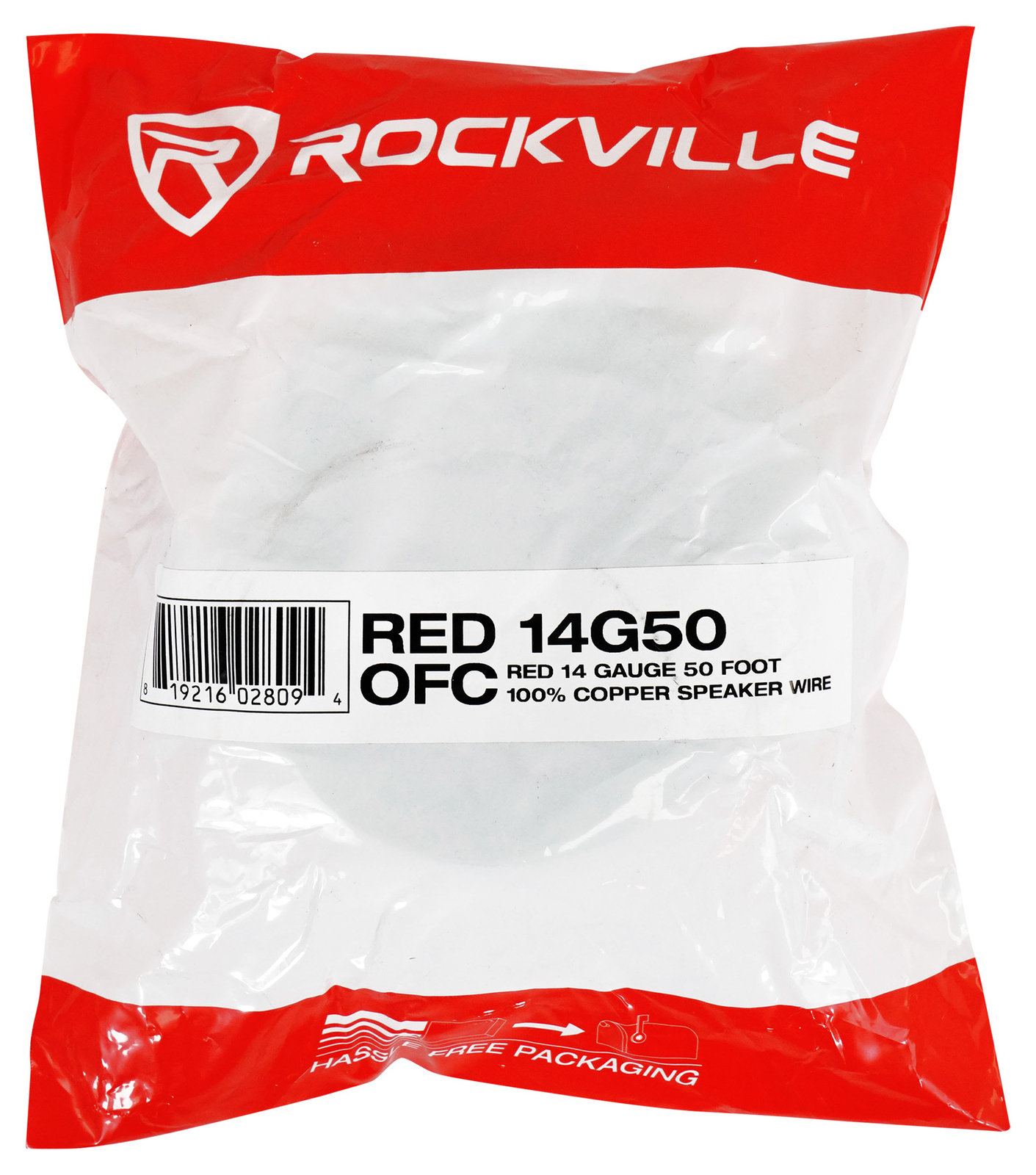 Rockville RED 14G50 OFC 14 Gauge 50 Foot 100% Copper Speaker Wire Car Audio