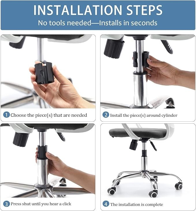 Salbree Office Chair Hero Fix Attaches Clamps to Large Cylinder Piston Stops You