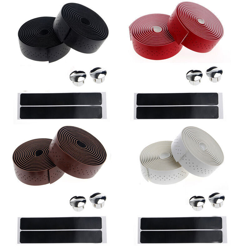 Self-Adhesive Leather Anti Slip Handlebar Tape Bar Grip Wrap Road Bike Bicycle
