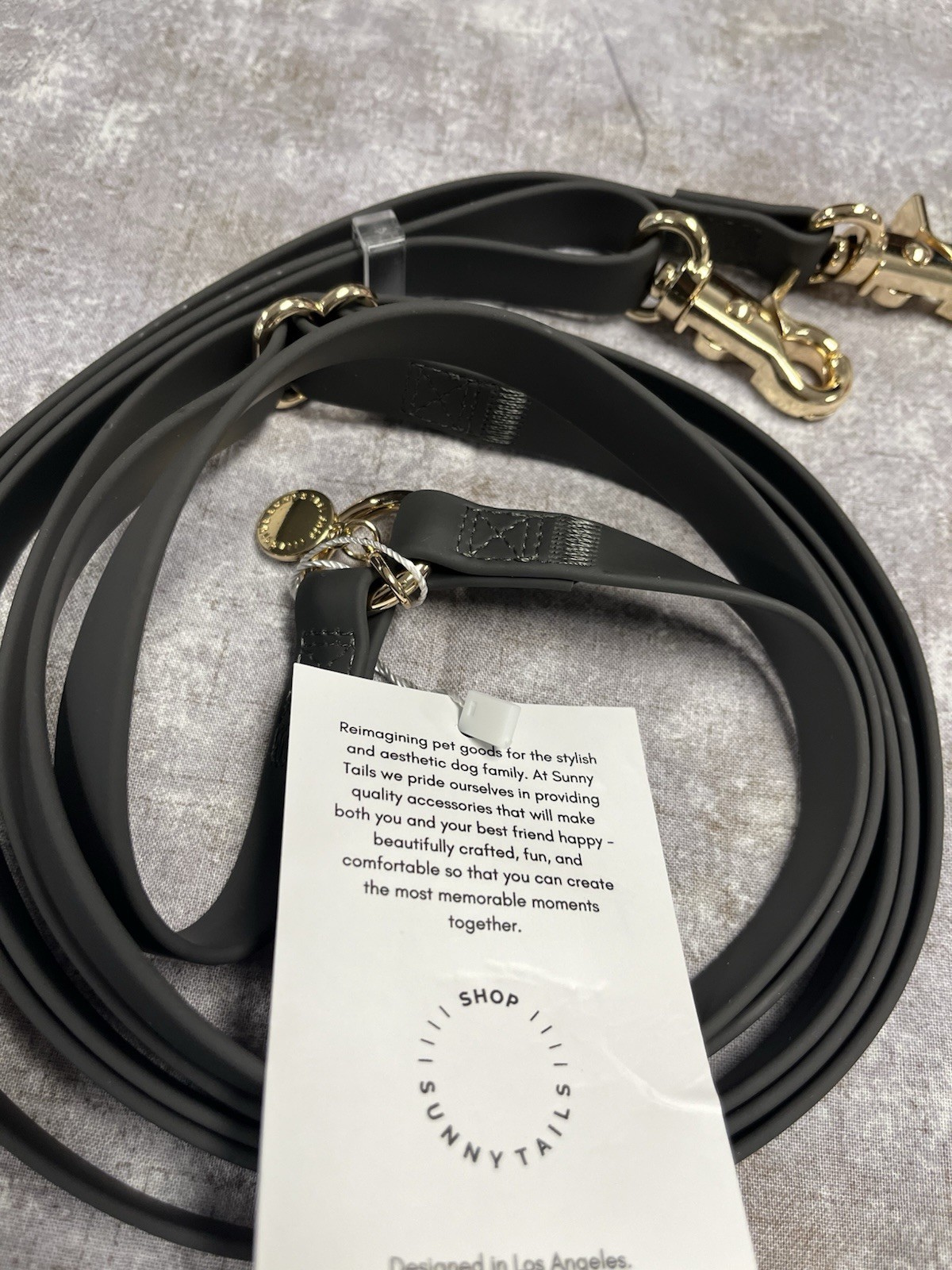 Sunny Tails CLOUD Dog Leash~4 in 1 Hands Free Leash / 8.5 ft/ Long / black