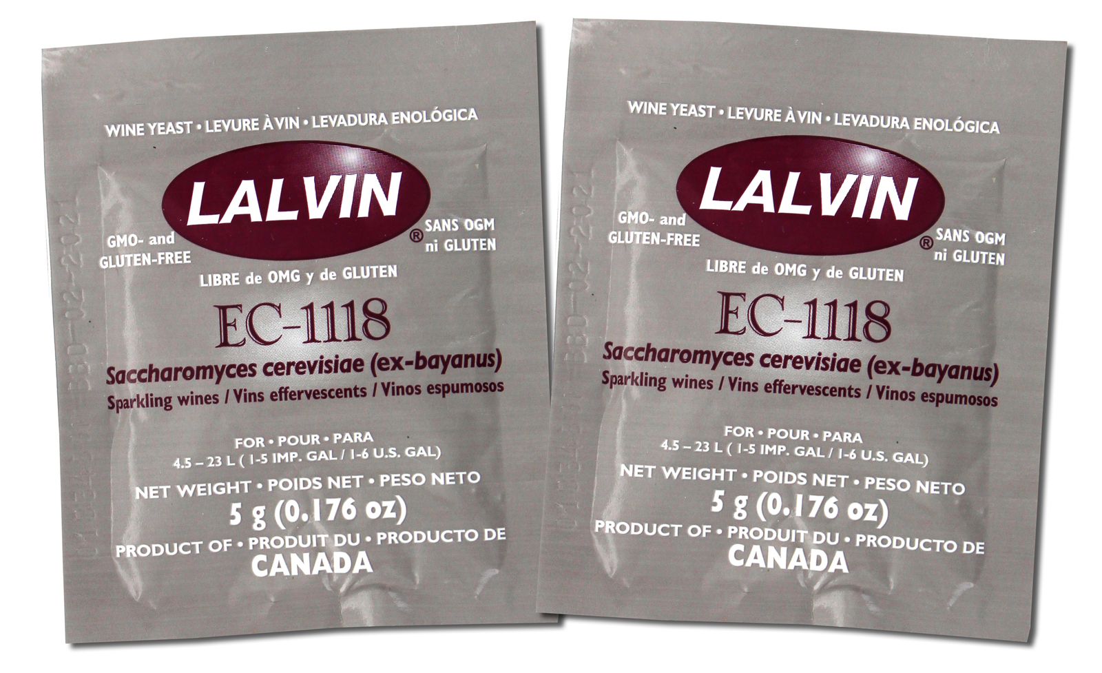 Lalvin EC-1118 Yeast by Lallemand Inc - PACK OF 2