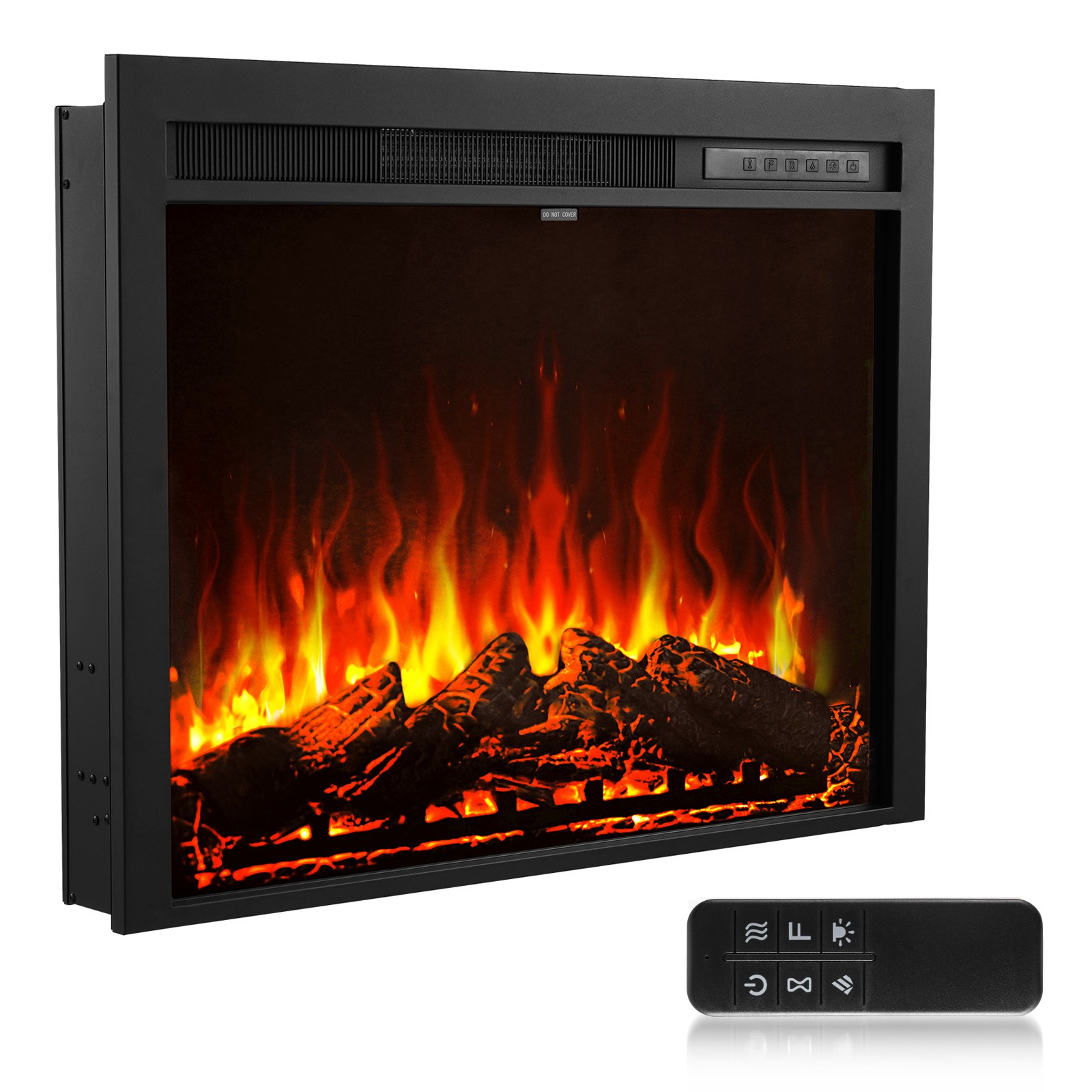 Uimoso 35in Electric Fireplace Insert Wall Mount & Remote Control, 750W/1500W