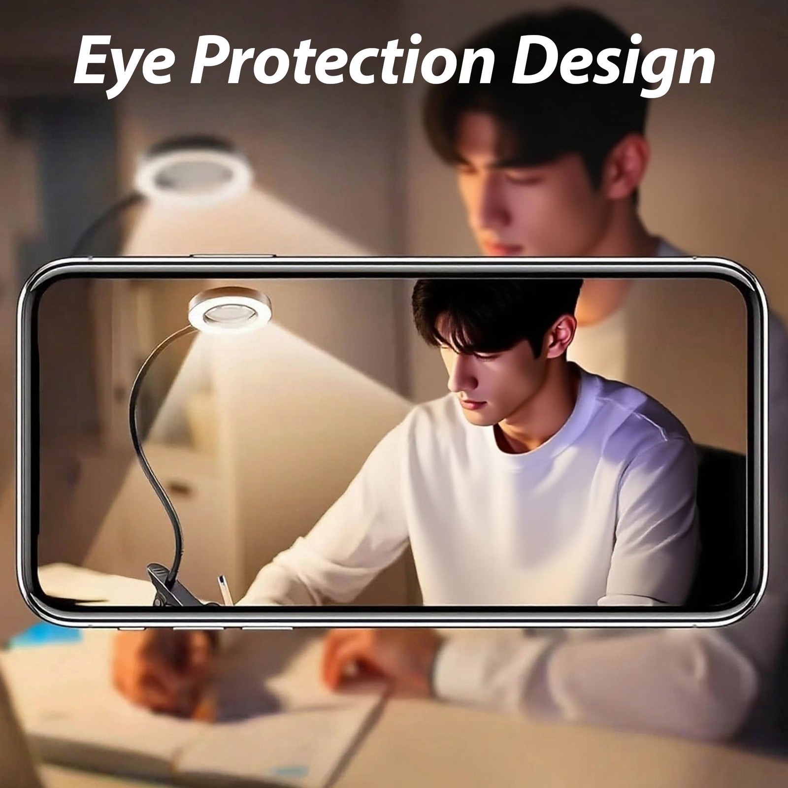 10X Magnifying Glass with Light Clip On Desk Magnifier 48 LED 3 Modes Dimmable