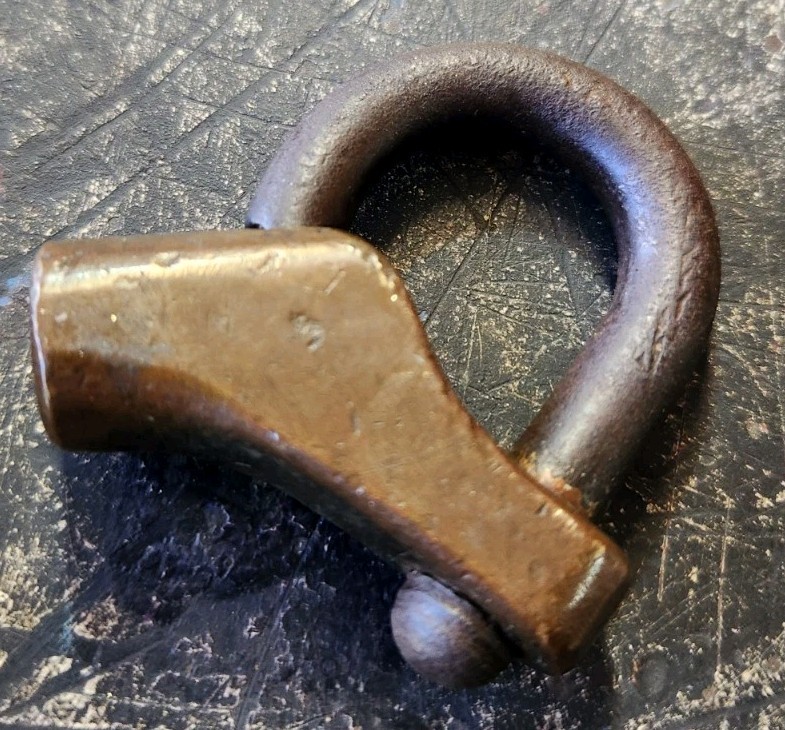 Original Civil War Brass And Iron Caisson Limber Lock W/ Repro Brass Key Works
