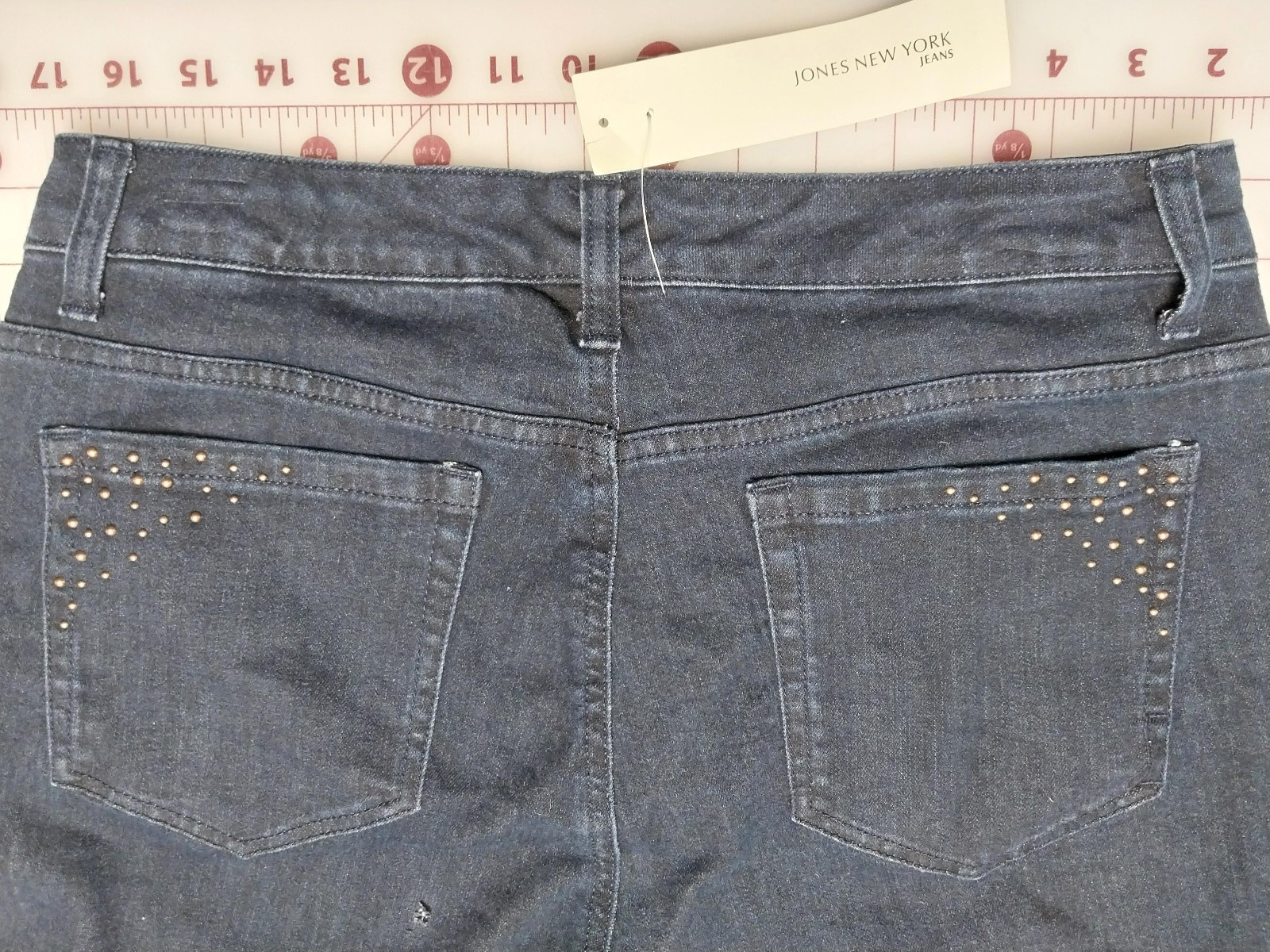 Jones New York Women's Lexington Straight Leg Jeans - Dark Blue Size 12 NWT