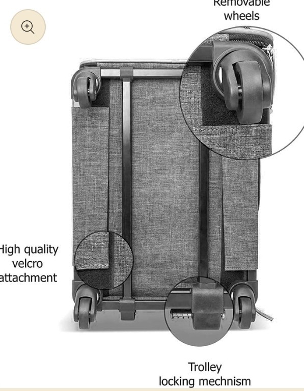Airline Approved Expandable Premium Pet Carrier on Wheels- Two Sided BLACK...215