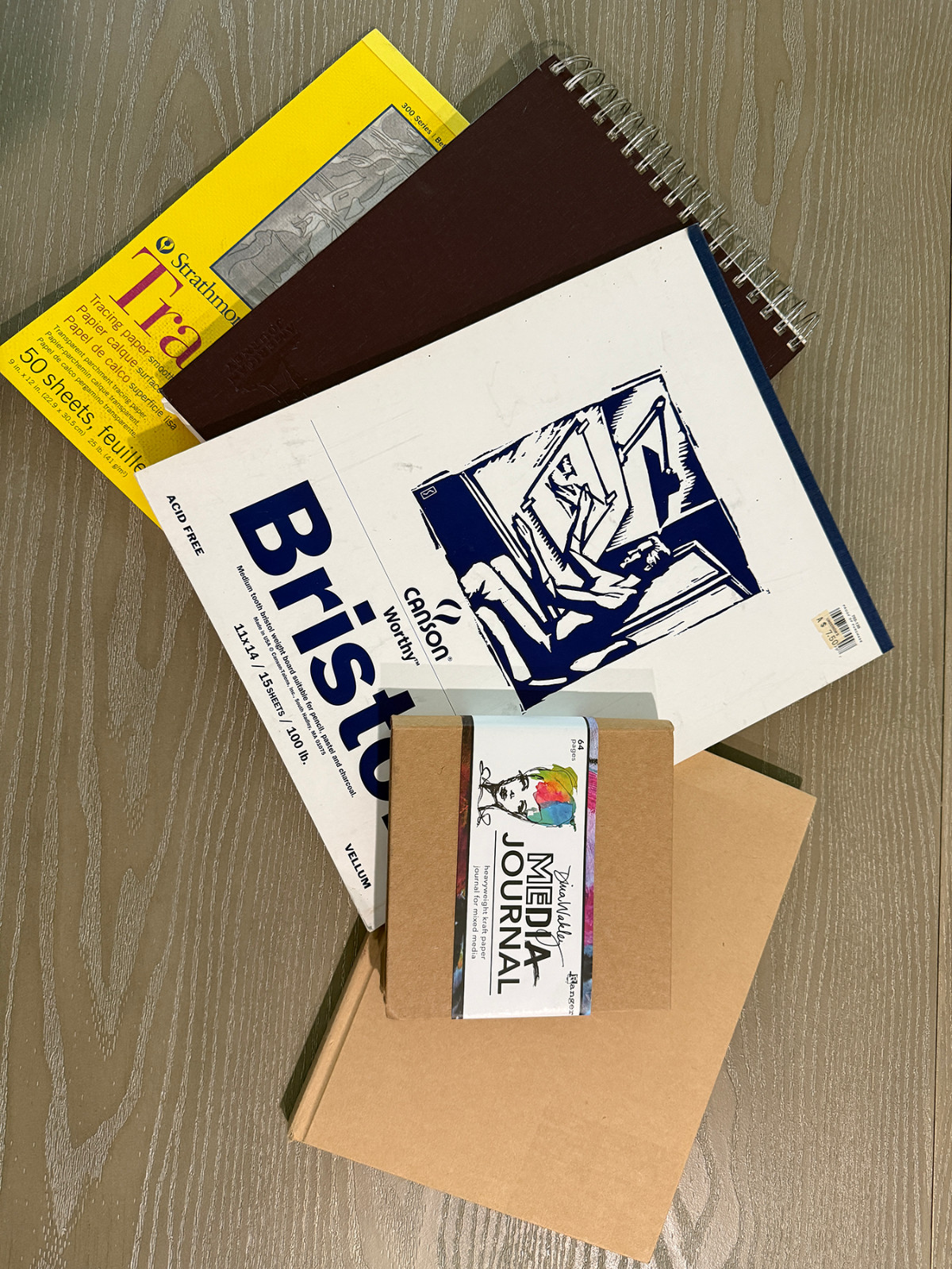 Art Drawing Pads, Bristol, Sketch Books, Mix Media Journal, Tracing - Lot of 5