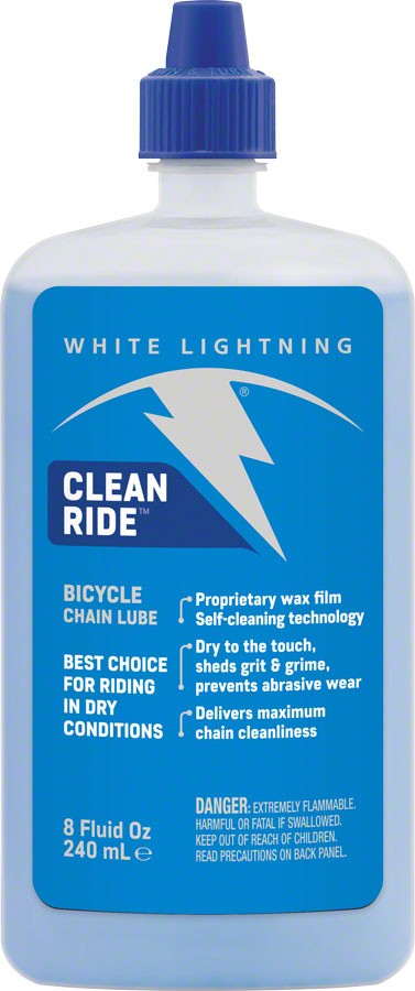 Clean Ride Bike Chain Lube - White Lightning Clean Ride Bike Chain Wax Lube -