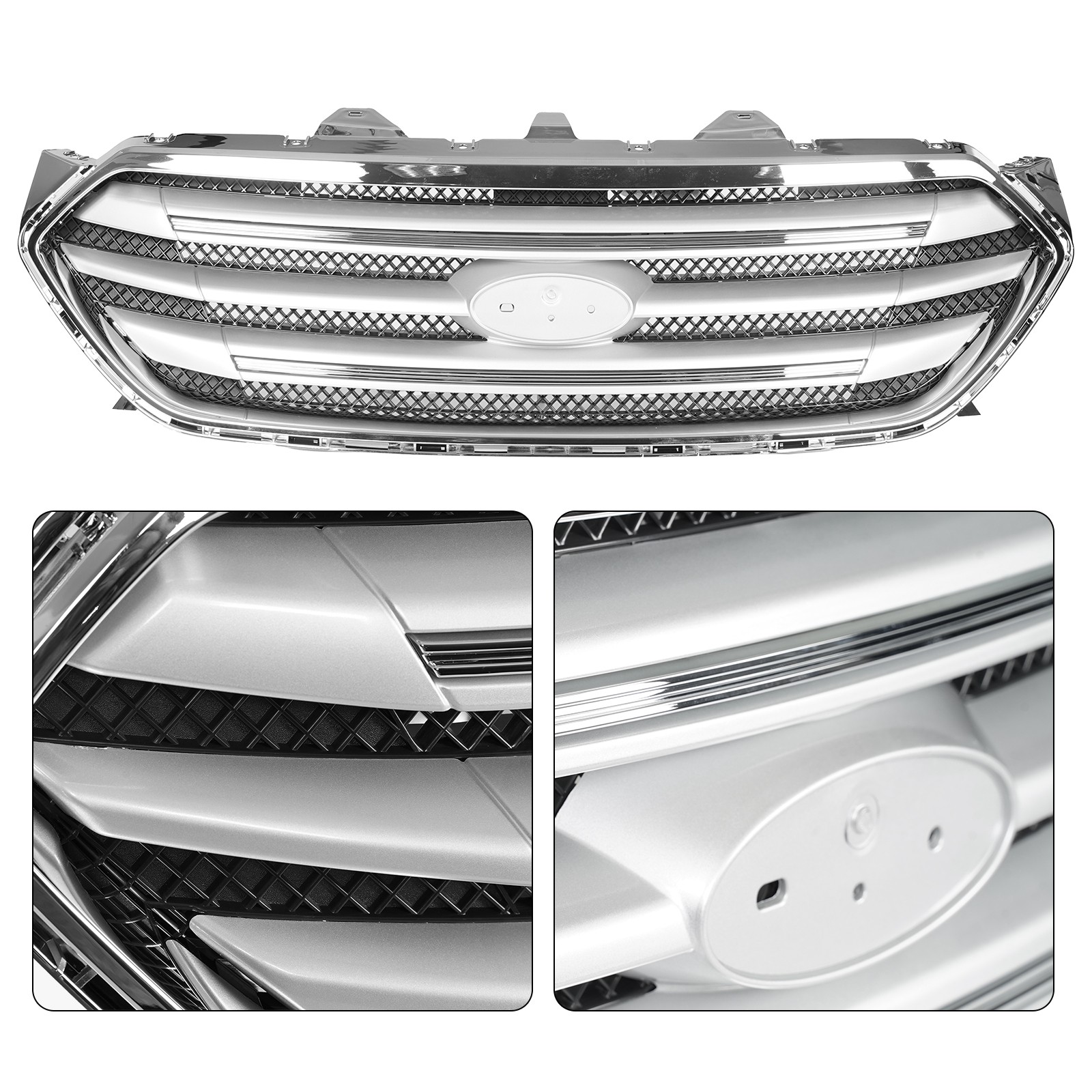 Front Bumper Cover Grille Assembly For 2013-2019 Ford Taurus SE | SEL | Limited