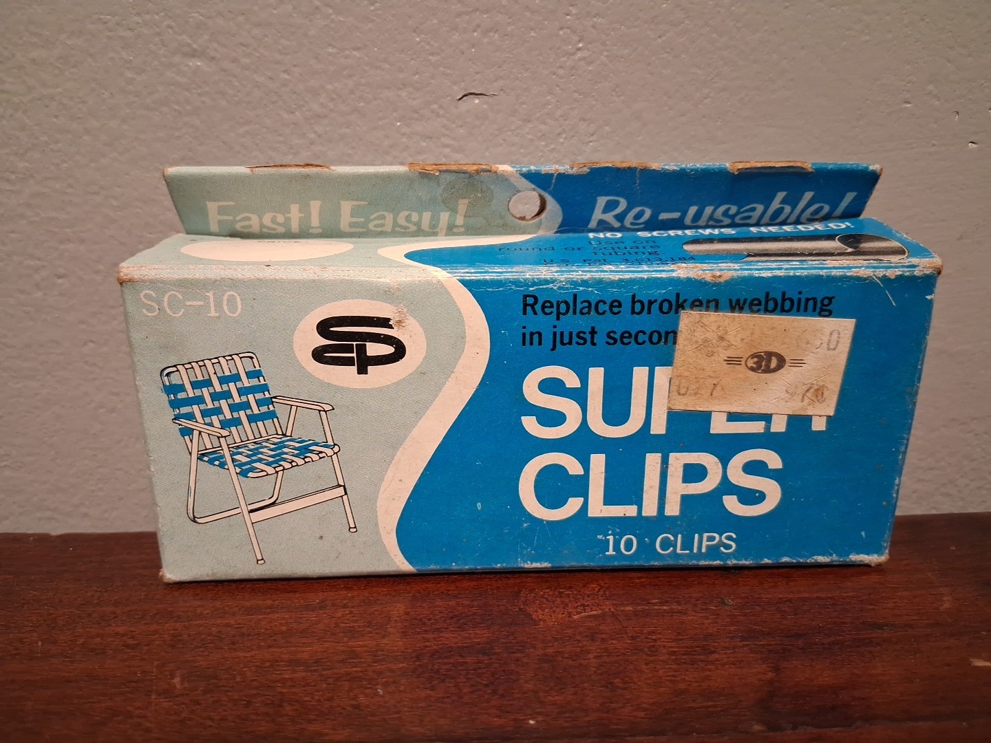 Super Clips Webbing Repair Lawn Chair Set of 10 Clips Stone City SC-10 NIB