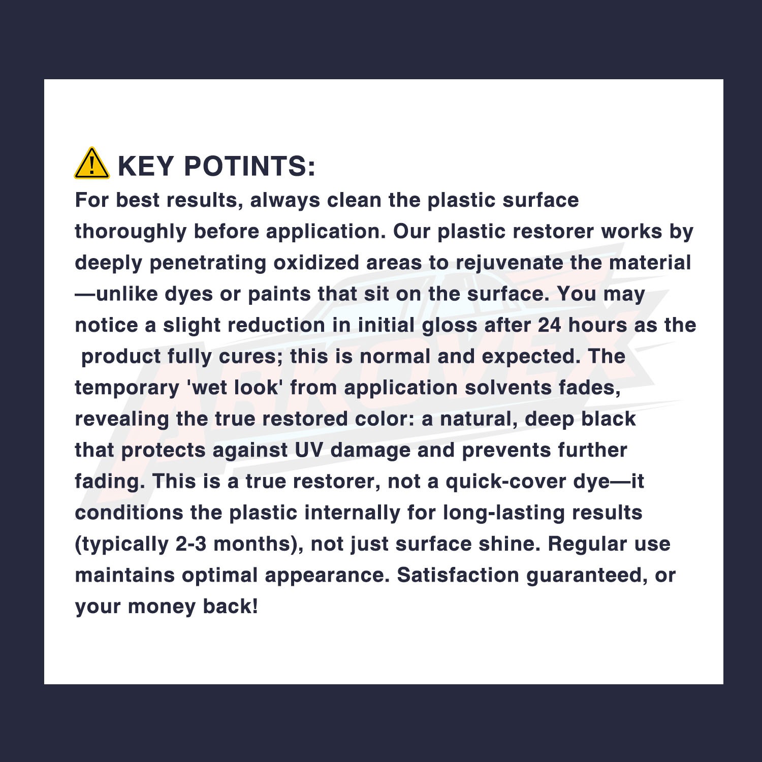 Black Plastic and Trim Restorer, 6.76oz 200ml , with 2x Sponge Applicator Kit