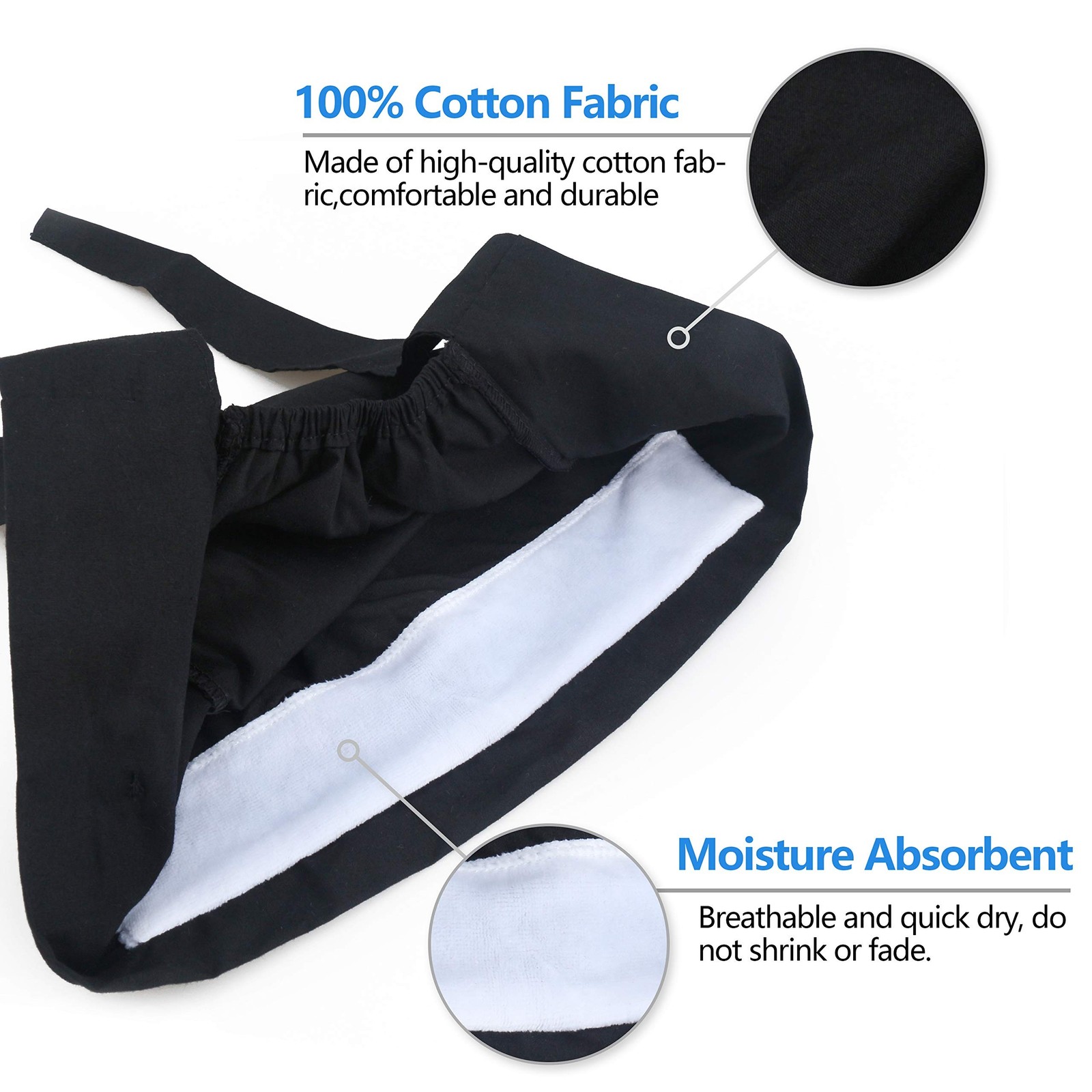 QBA Adjustable Working Cap with Button, Cotton Working Hat Sweatband, Elastic...