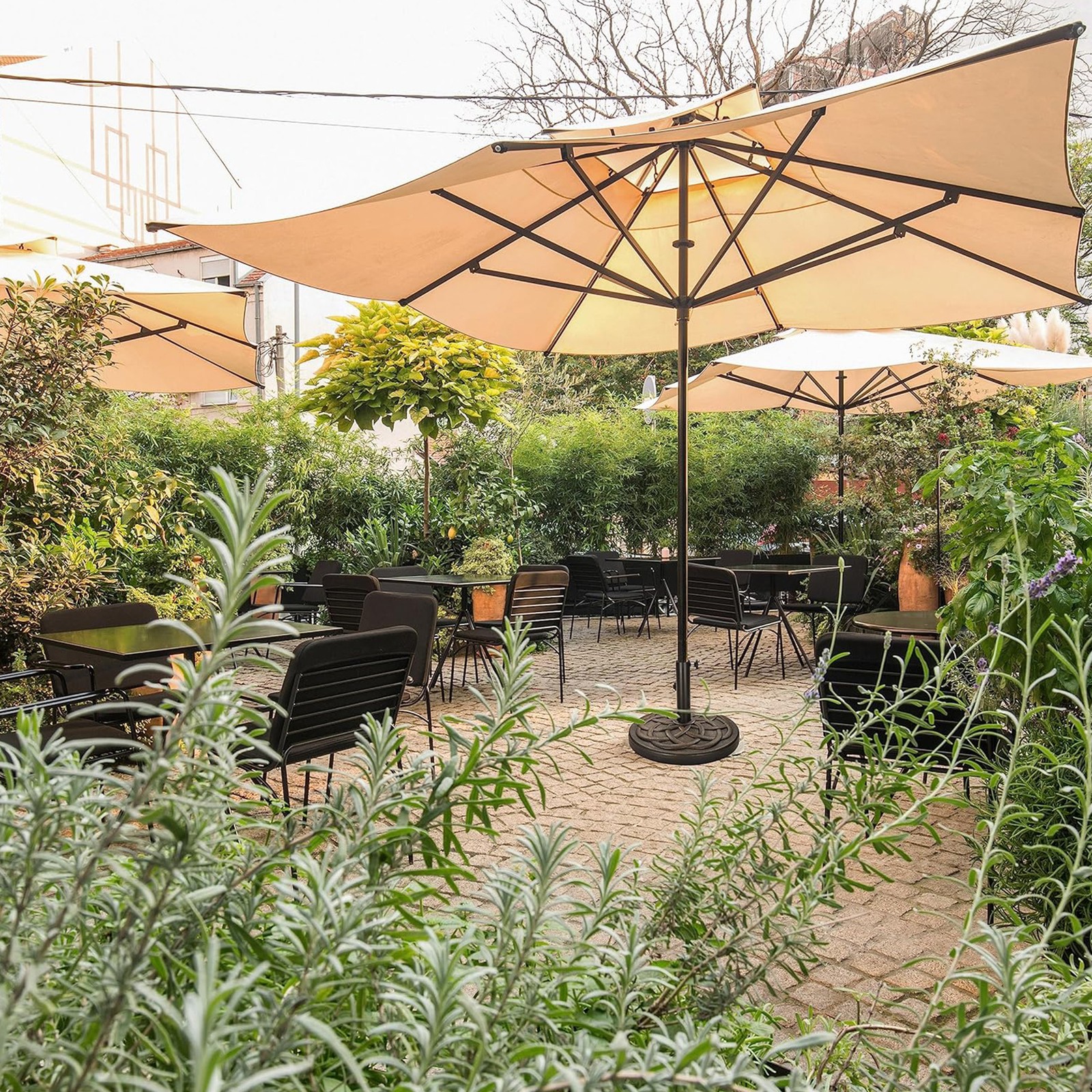 Elevon 35 Pound Outdoor Umbrella Base for Garden and Patio, Bronze (Open Box)