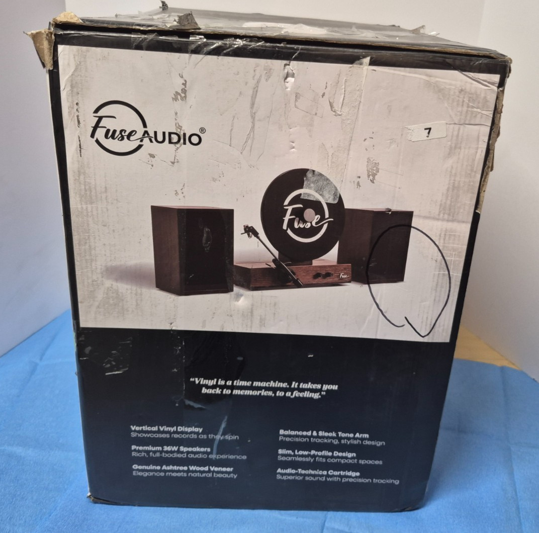 Fuse Audio GLD Vertical Record Player with Speakers *NIB* Black Trim