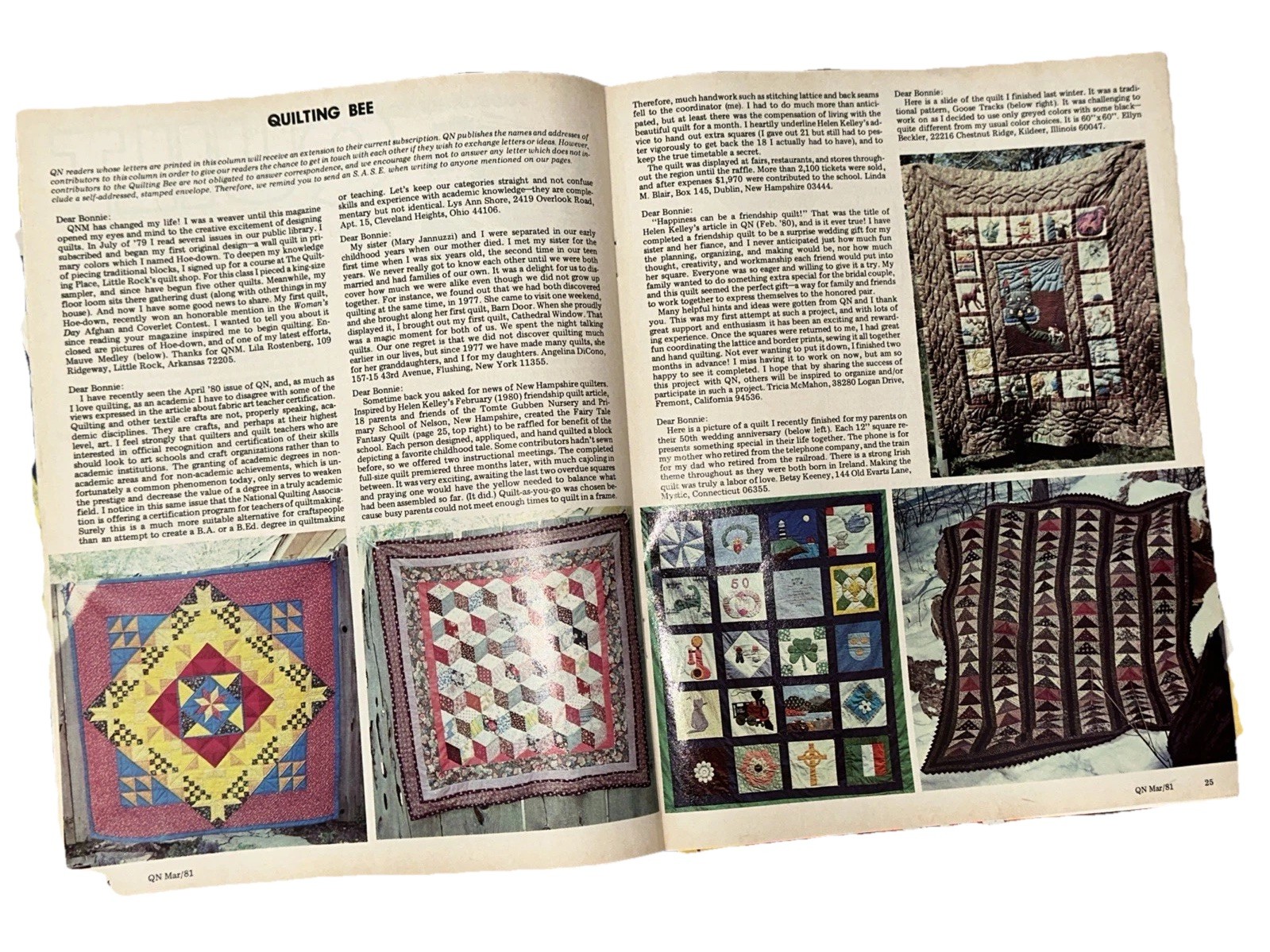 ~30 Quilting/Stitching Magazines most 1980's Quilter's Newsletter 1980-90