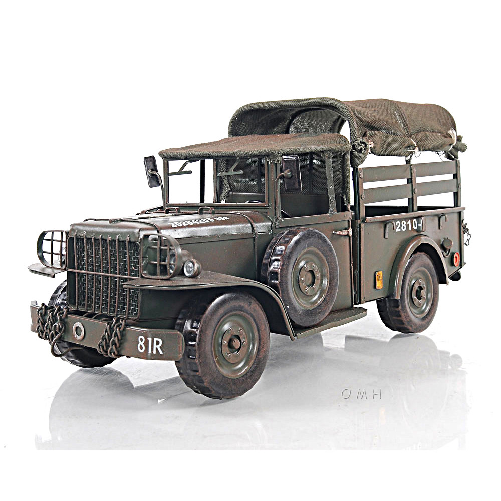 Dodge M37 Military Command Truck Metal Model 13" US Army 1950's Korean War Decor