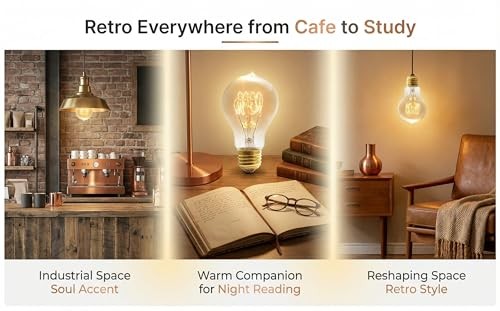 Edison Light Bulb 40W，2 Pack A19 Old Fashioned Vintage Incandescent 40 Watts 2p