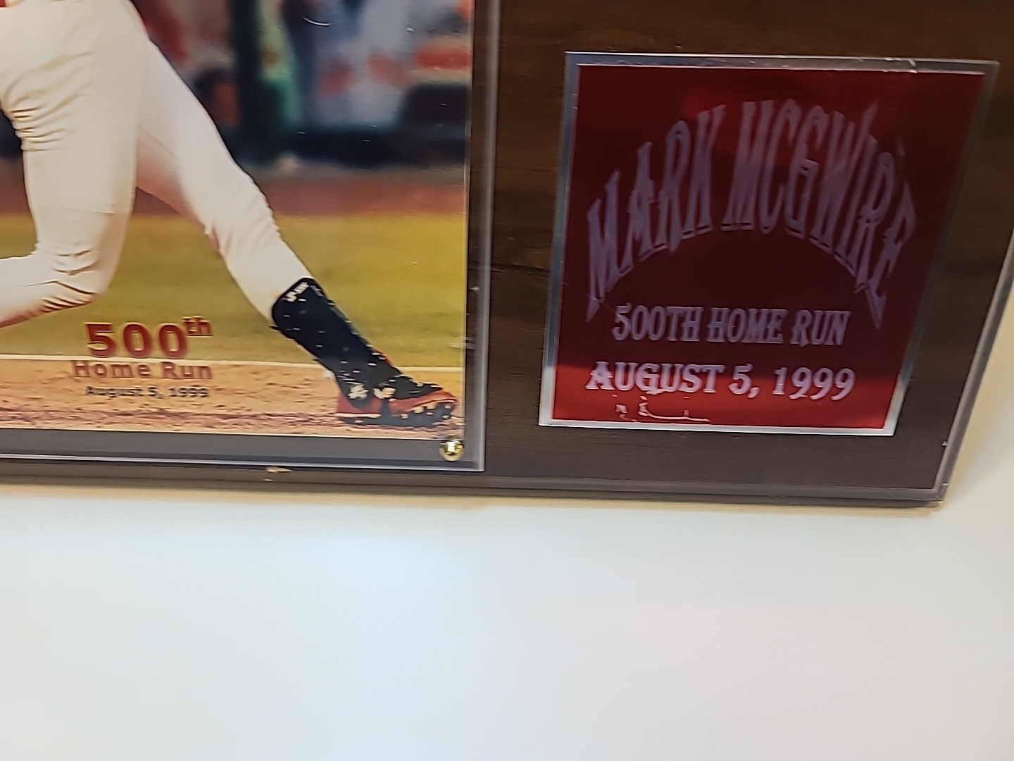 Mark McGwire 500th Home Run Display Plaque – Vintage MLB Collectible