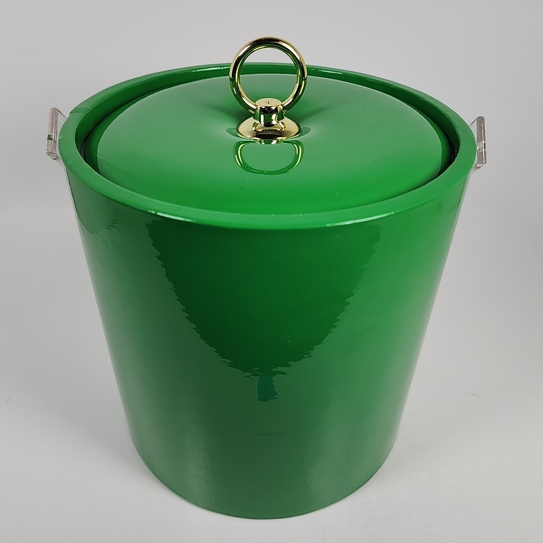Vintage Royal Crown RC Cola Green Ice Bucket Cooler w/Handle & Lid Green
