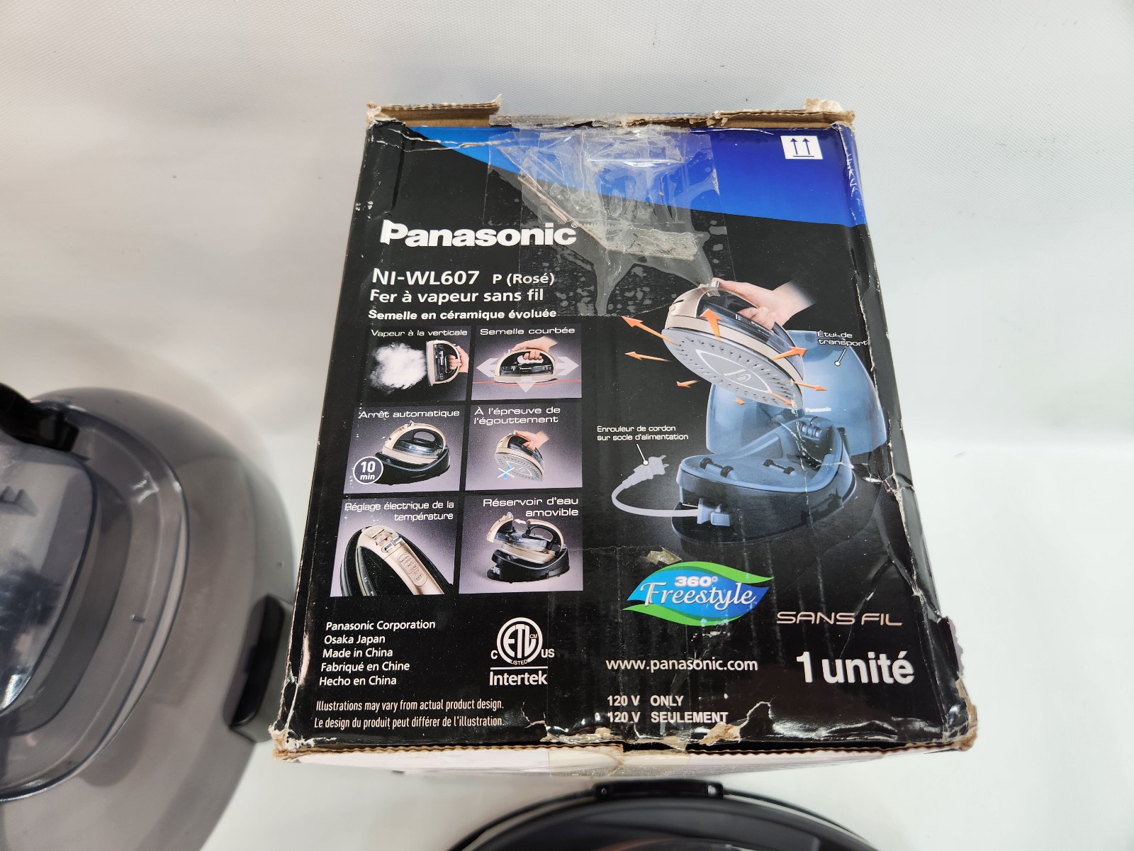 Panasonic 360 Freestyle Cordless Iron Open Box New Ni-WL607 Rose Gold