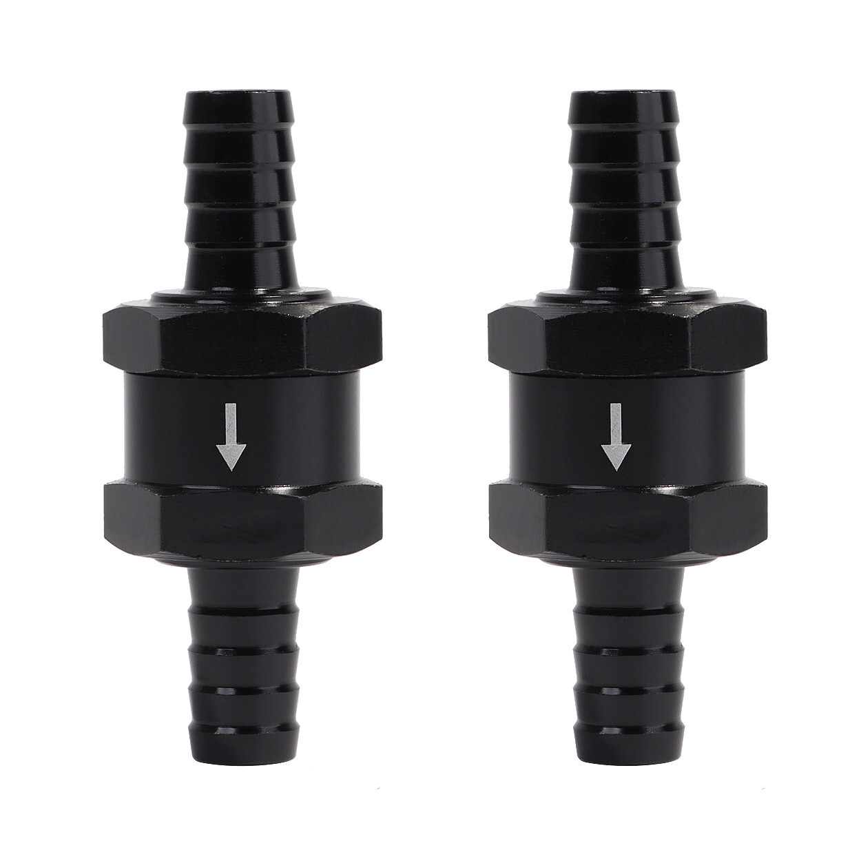 3/8" Fuel Check Valve One Way Inline Non Return Diesel Gasoline Black 10mm 2Pcs