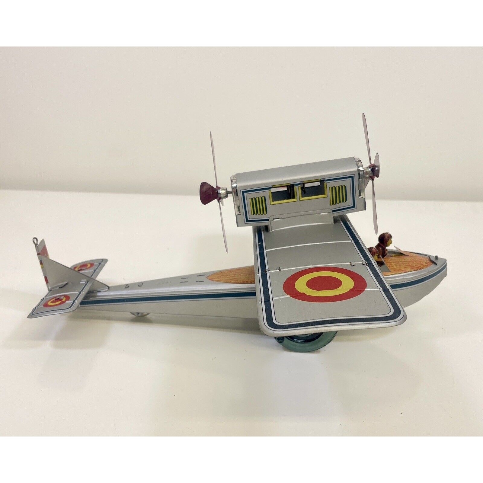 Paya Seaplane Airplane Windup Tin Toy Clockwork Spain